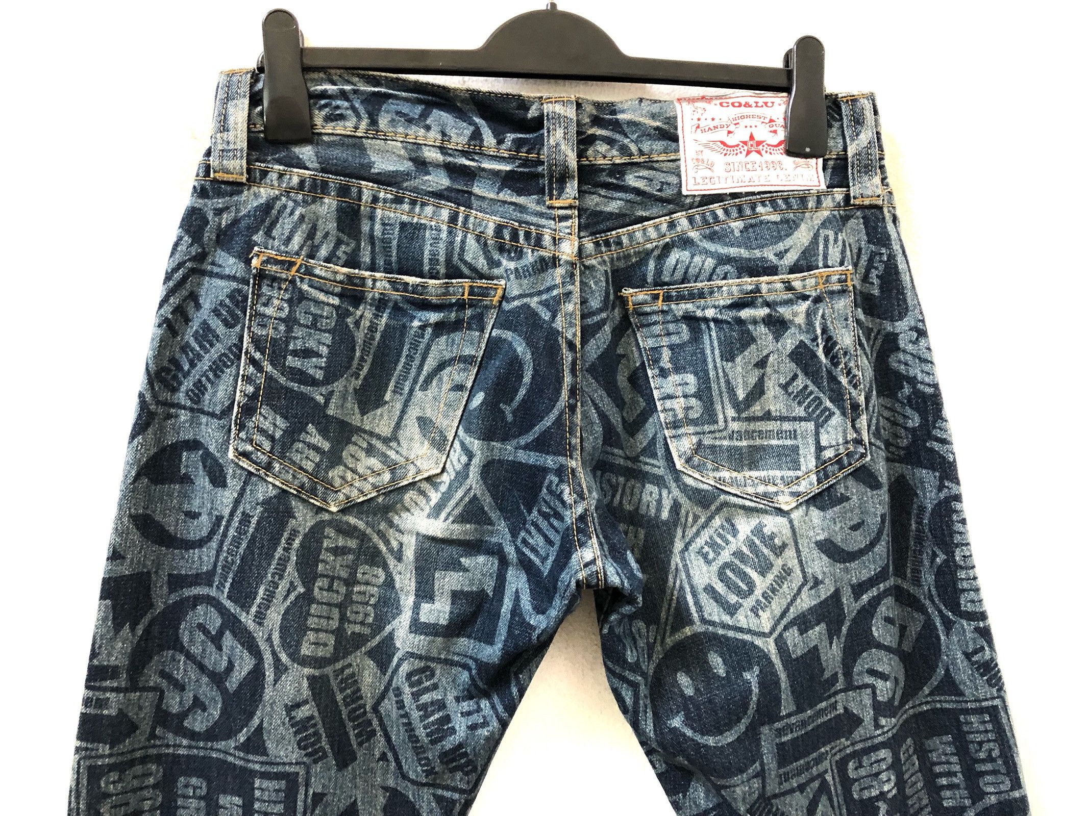 Vintage Japanese Brand Co&Lu All Printed Sign Symbol Denim Jeans Size US 32 / EU 48 - 6 Thumbnail