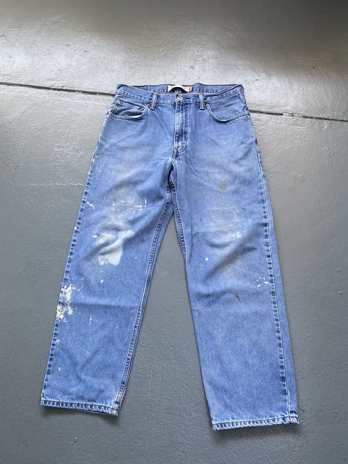 Levi's 00’s Levi’s 550’ Sun Faded Denim Painters Jeans 34x29 Size US 34 / EU 50 - 3 Thumbnail