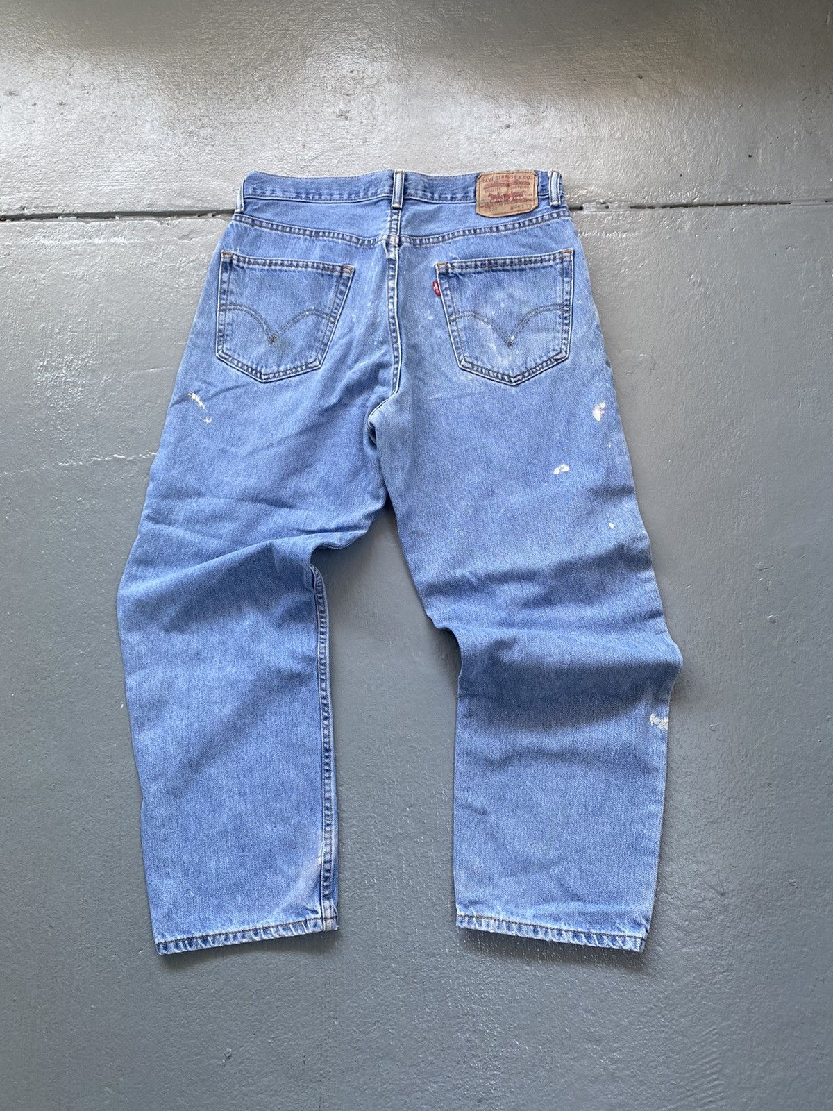Levi's 00’s Levi’s 550’ Sun Faded Denim Painters Jeans 34x29 Size US 34 / EU 50 - 1 Thumbnail