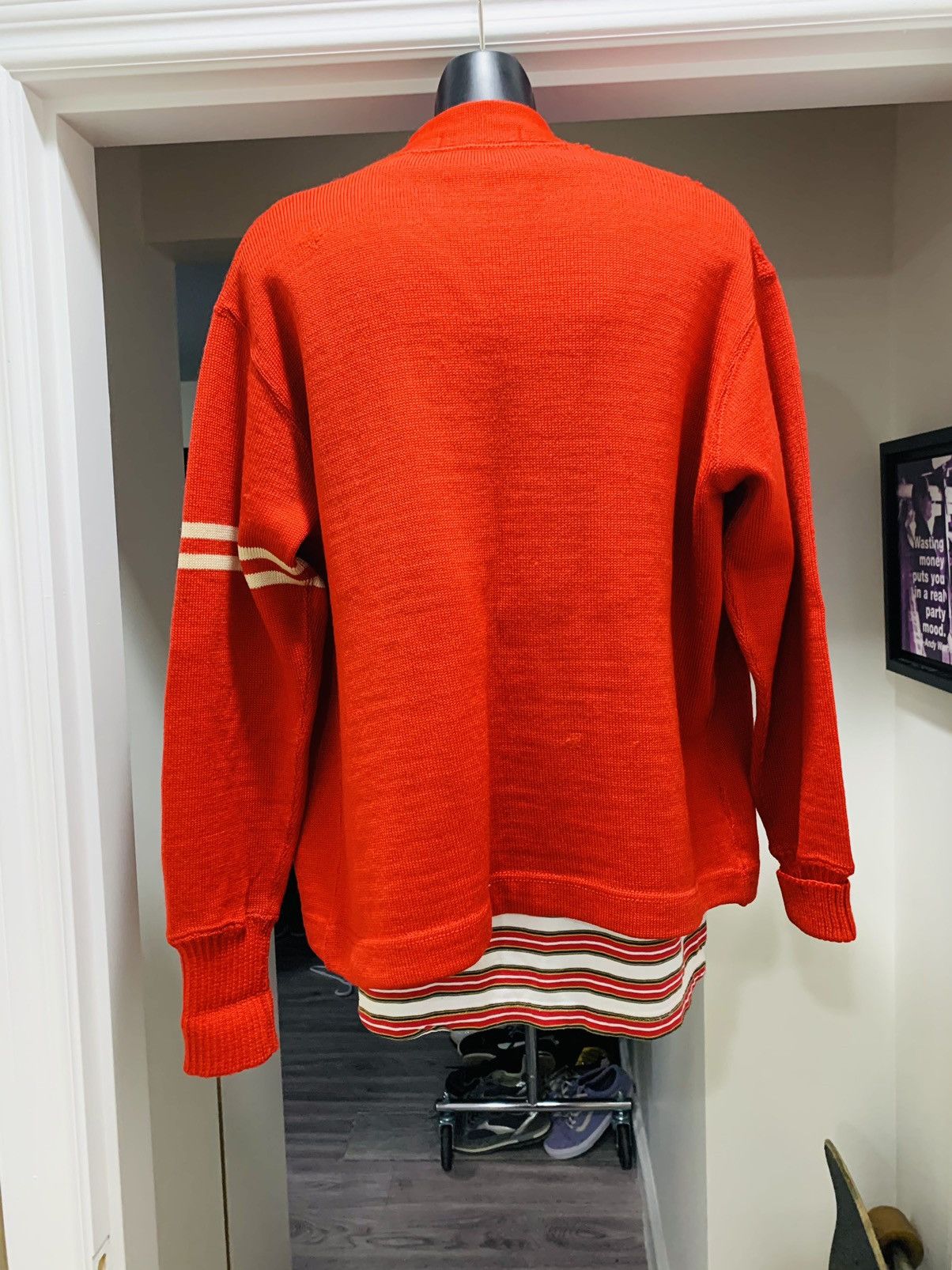 Vintage Vintage 70s Fire Dept 100% Wool Cardigan 22x29 Size US XL / EU 56 / 4 - 3 Thumbnail