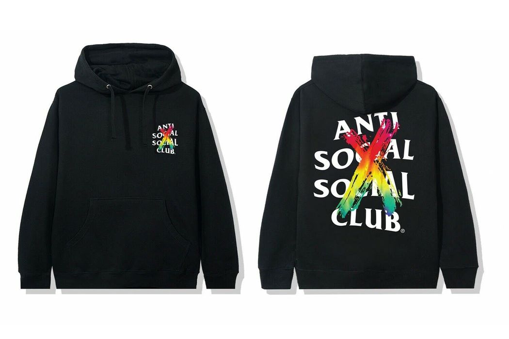 Anti social social club hoodie sale rainbow