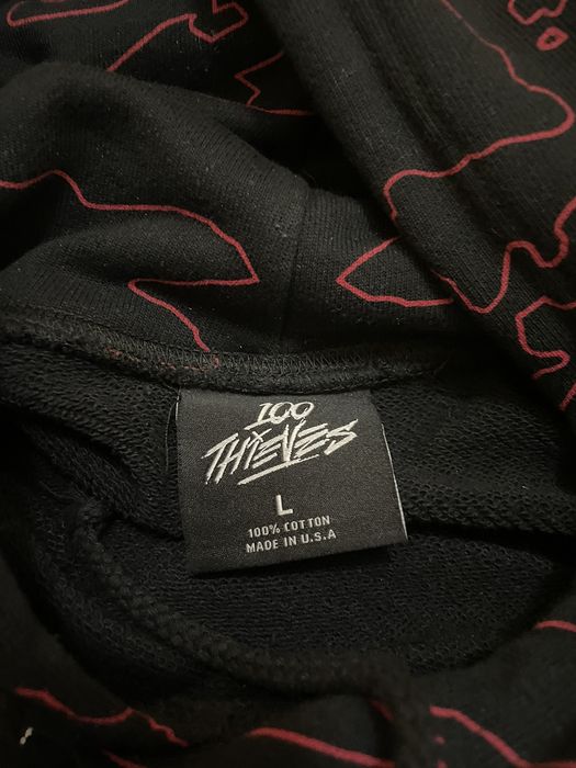 100 Thieves 100 Thieves Geography Hoodie Large | Grailed