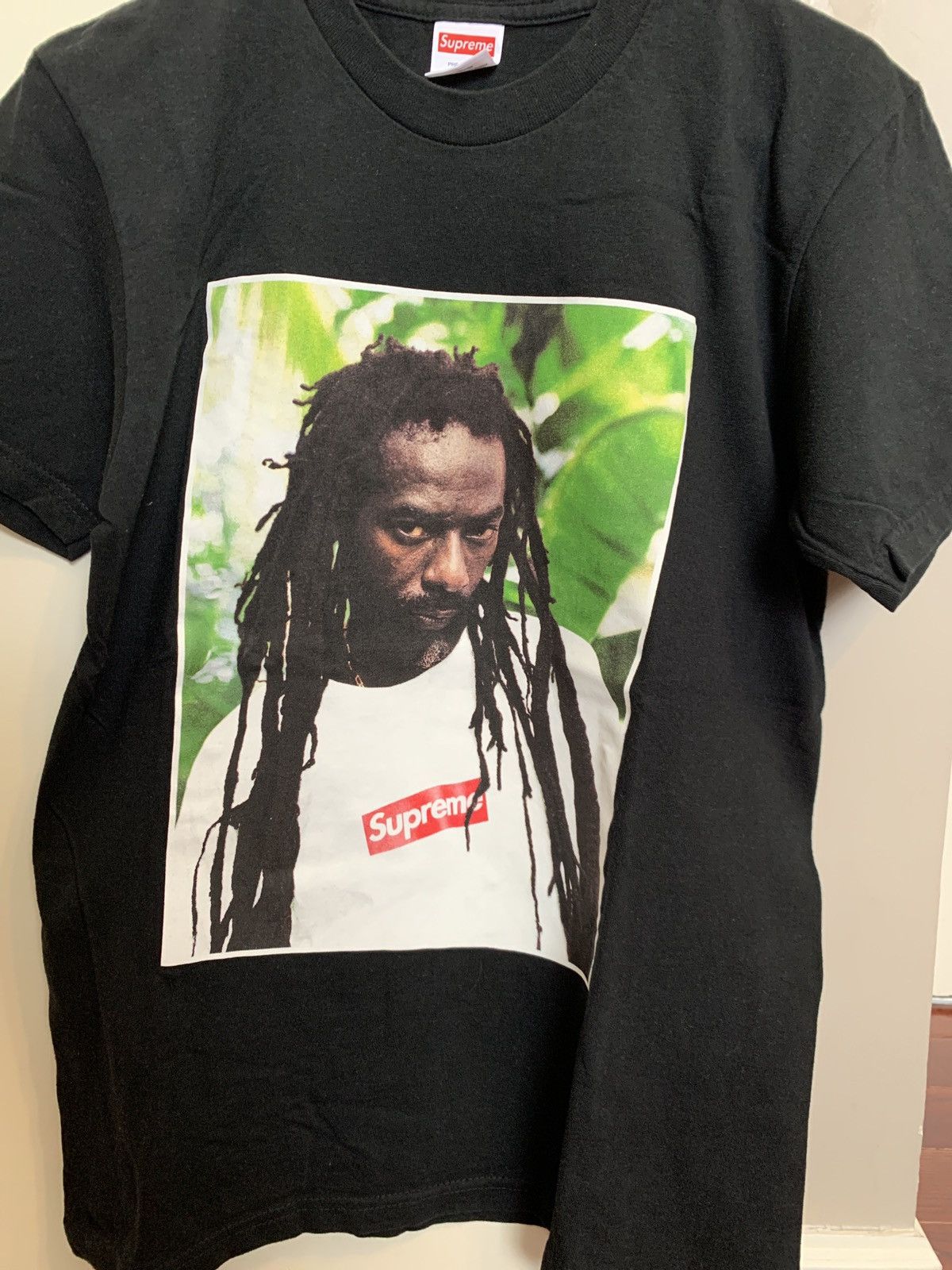 Image of Supreme Buju Banton Photo Tee in Black, Men's (Size Small)