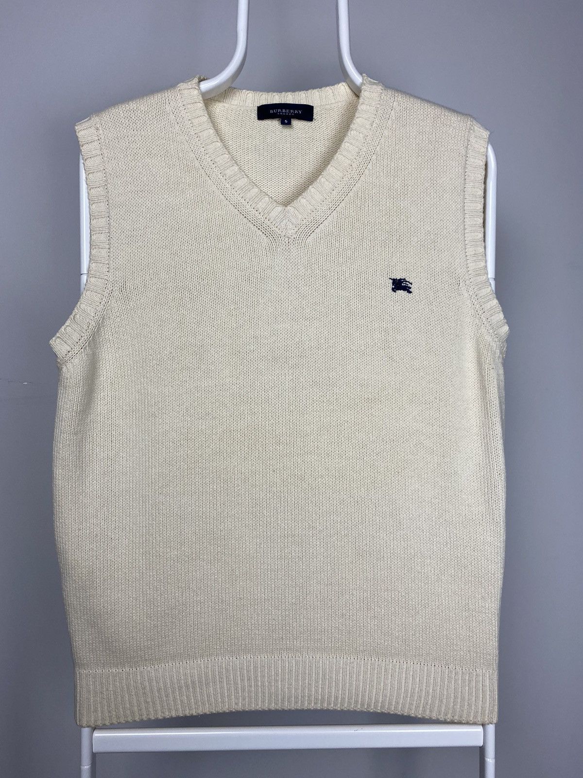 Vintage Burberry London vintage sweater tennis vest beige | Grailed