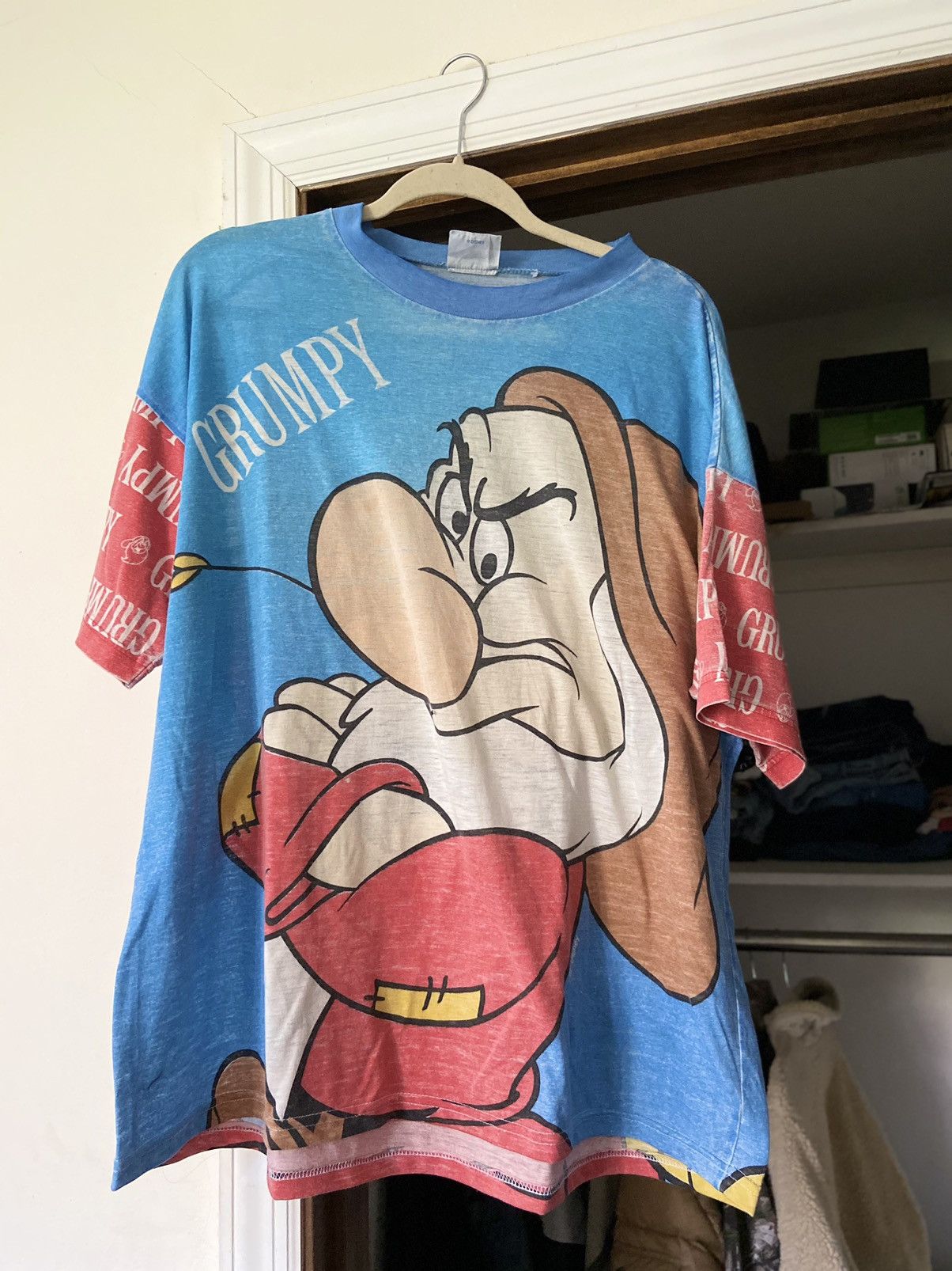 Vintage Vintage Walt Disney Grumpy All Over Print Graphic Tee | Grailed