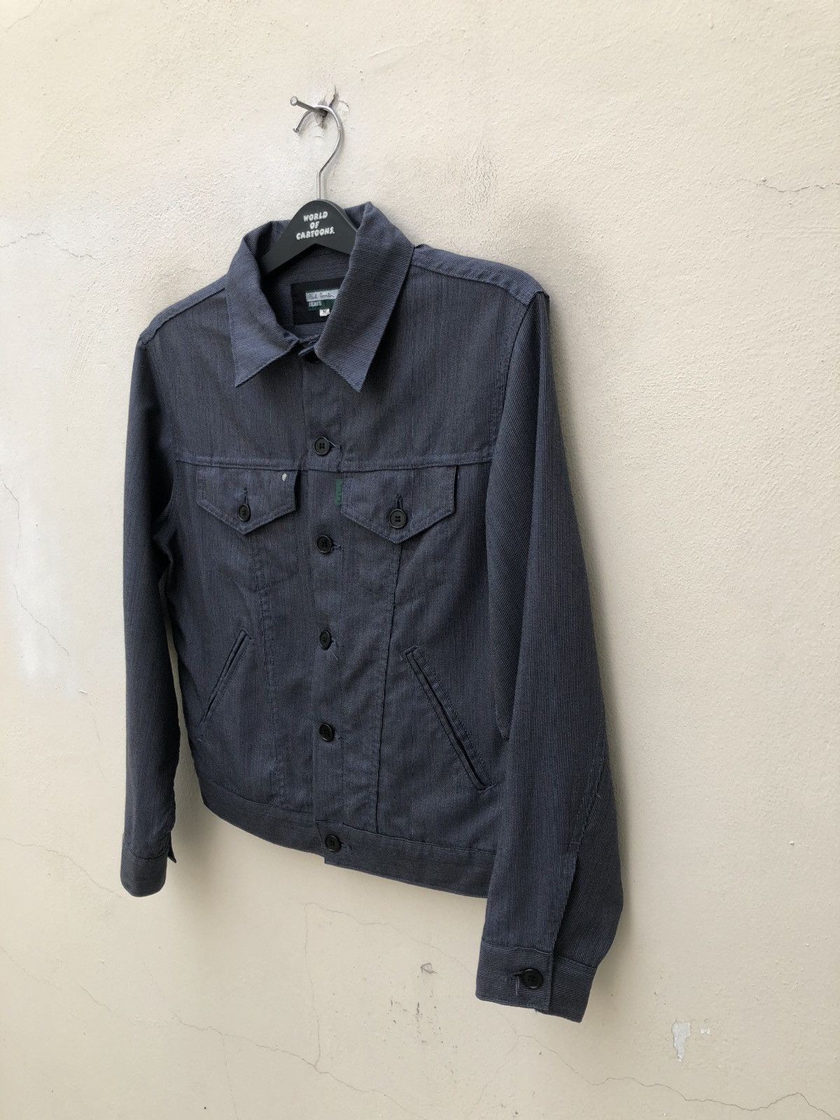 Paul Smith × Vintage Vintage Paul Smith Jeans Narrow Striped Wool Trucker Jacket Size US M / EU 48-50 / 2 - 6 Thumbnail