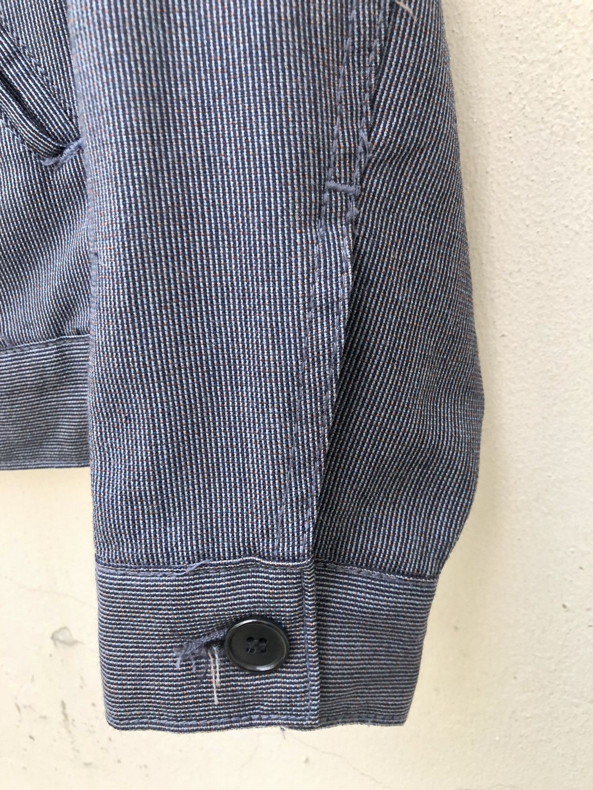 Paul Smith × Vintage Vintage Paul Smith Jeans Narrow Striped Wool Trucker Jacket Size US M / EU 48-50 / 2 - 7 Thumbnail