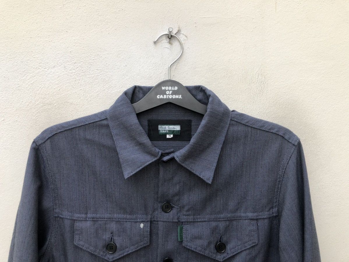 Paul Smith × Vintage Vintage Paul Smith Jeans Narrow Striped Wool Trucker Jacket Size US M / EU 48-50 / 2 - 2 Thumbnail