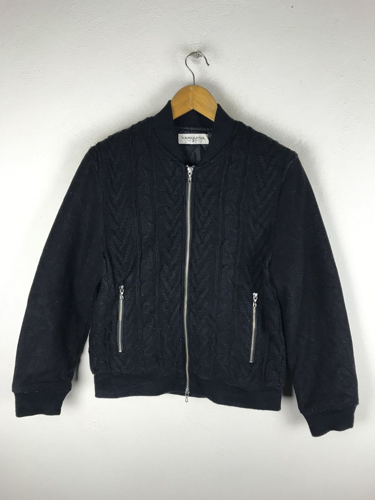 image of Vanquish Tokyo Japan Bomber Jacket Wool Fabric, Men's (Size Medium)