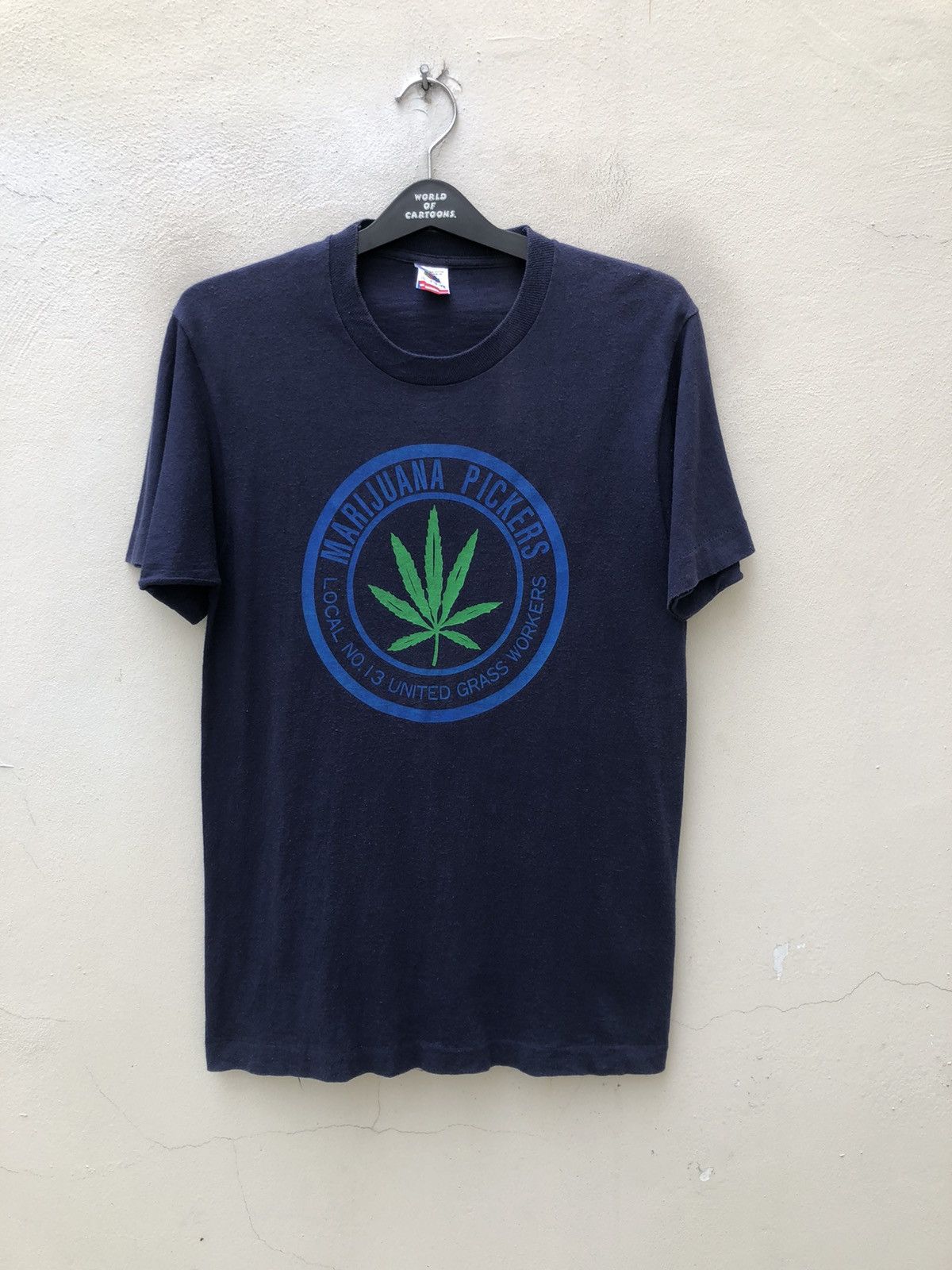 Vtg 80s 90s MARIJUANA PICKERS United Grass Workers t shirt