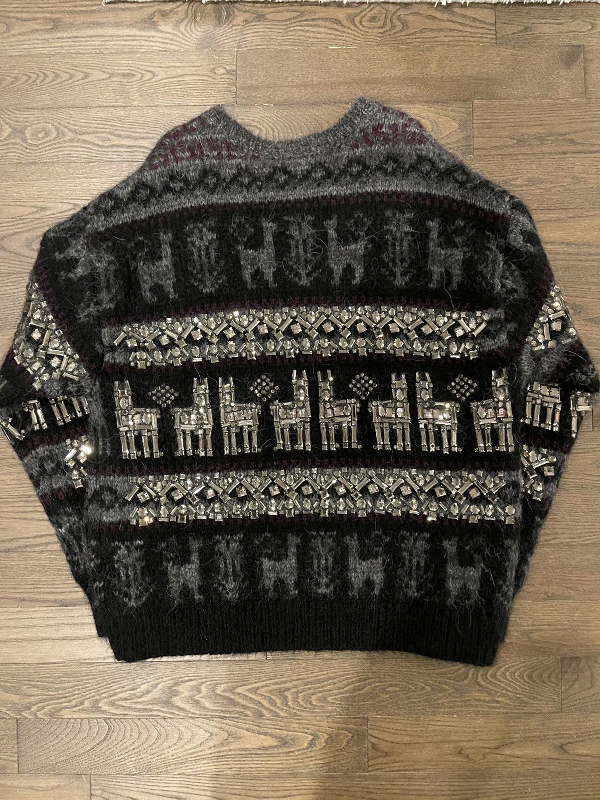 Dries Van Noten Runway crystal fair isle sweater Size US M / EU 48-50 / 2 - 2 Thumbnail