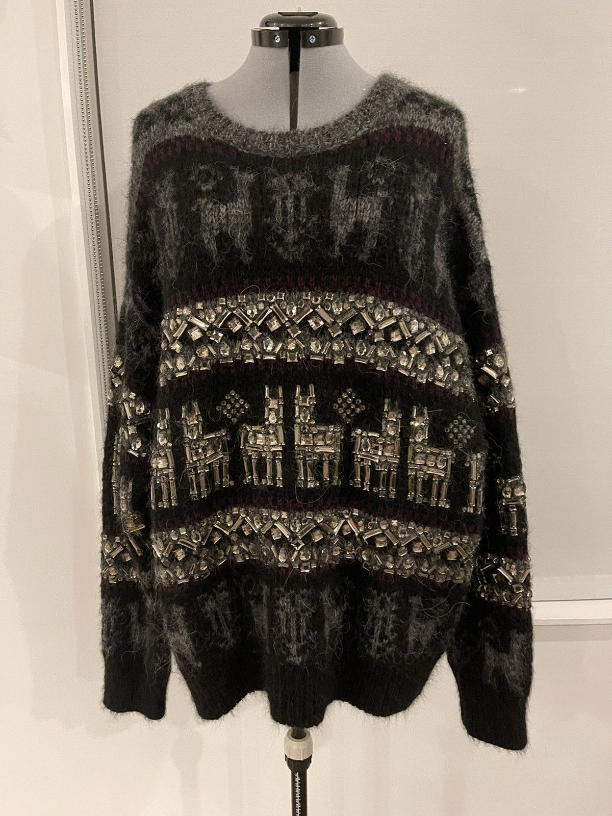 Dries Van Noten Runway crystal fair isle sweater Size US M / EU 48-50 / 2 - 3 Thumbnail