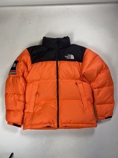 North face cheap supreme orange jacket