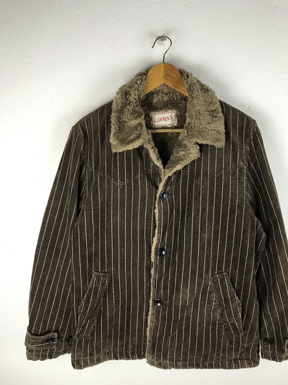 Other Vintage Carter’s Brown Pinstripe Corduroy Sherpa Workwear Size US M / EU 48-50 / 2 - 5 Thumbnail