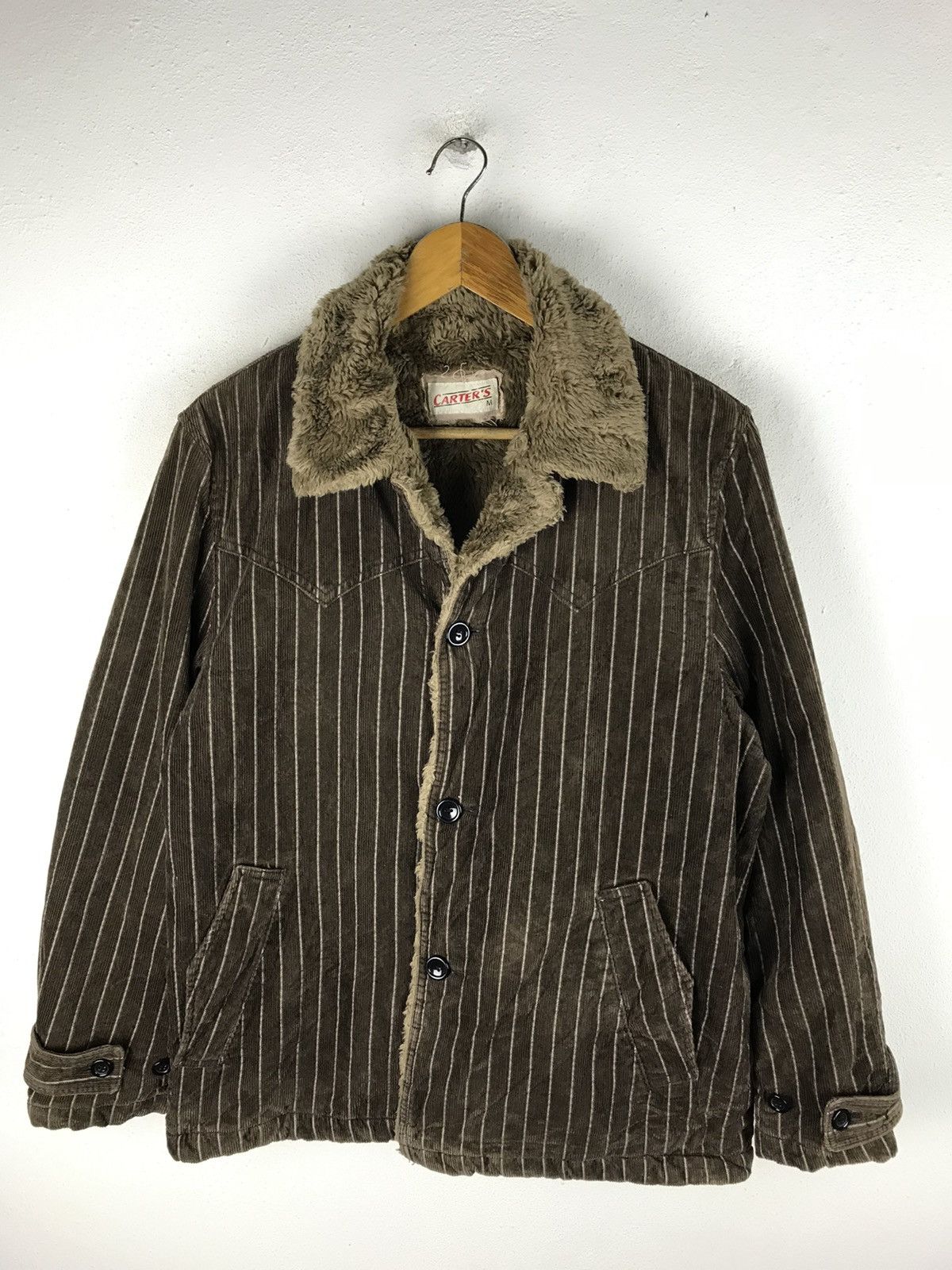 Other Vintage Carter’s Brown Pinstripe Corduroy Sherpa Workwear Size US M / EU 48-50 / 2 - 3 Thumbnail
