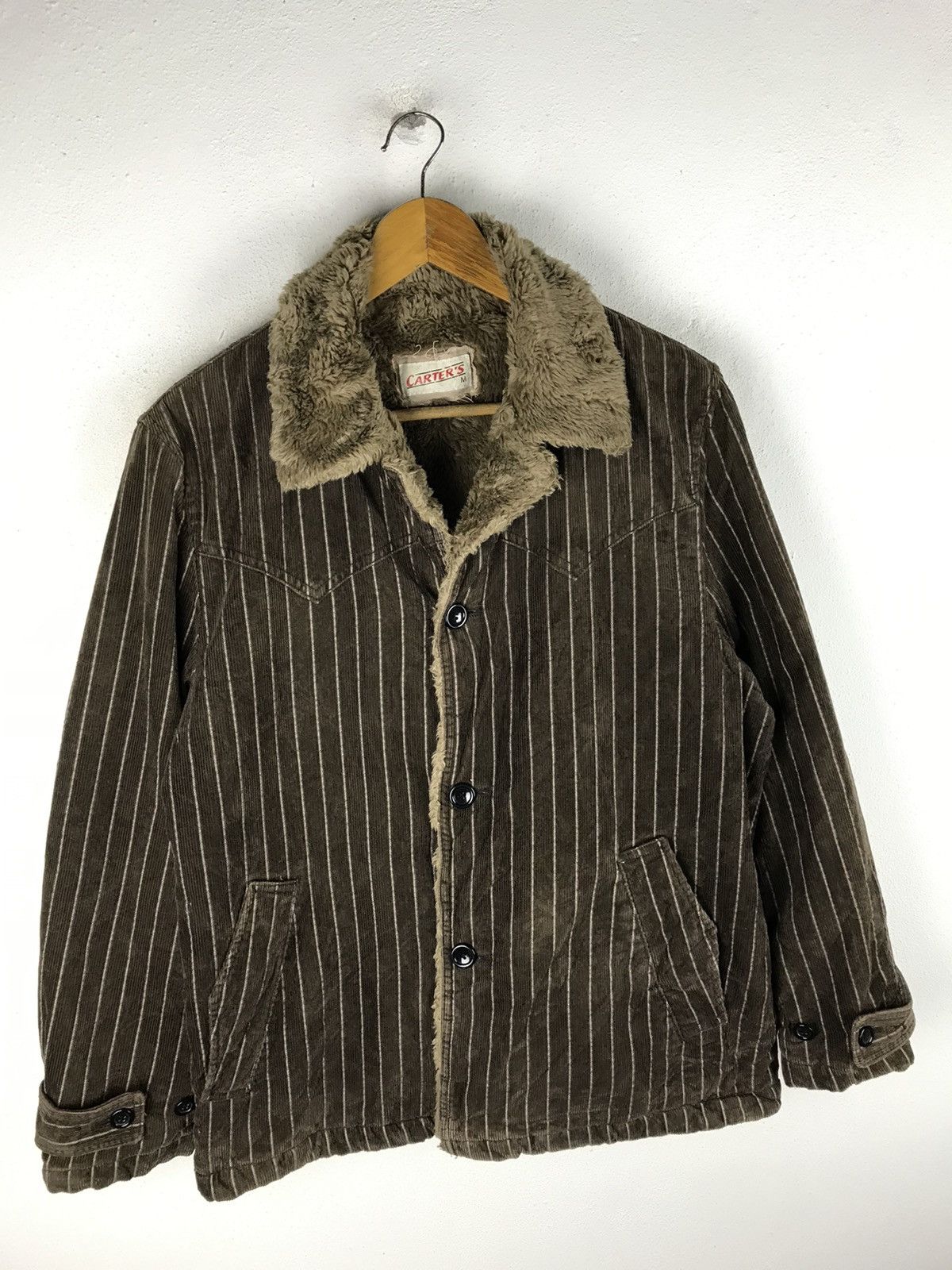 Other Vintage Carter’s Brown Pinstripe Corduroy Sherpa Workwear Size US M / EU 48-50 / 2 - 4 Thumbnail