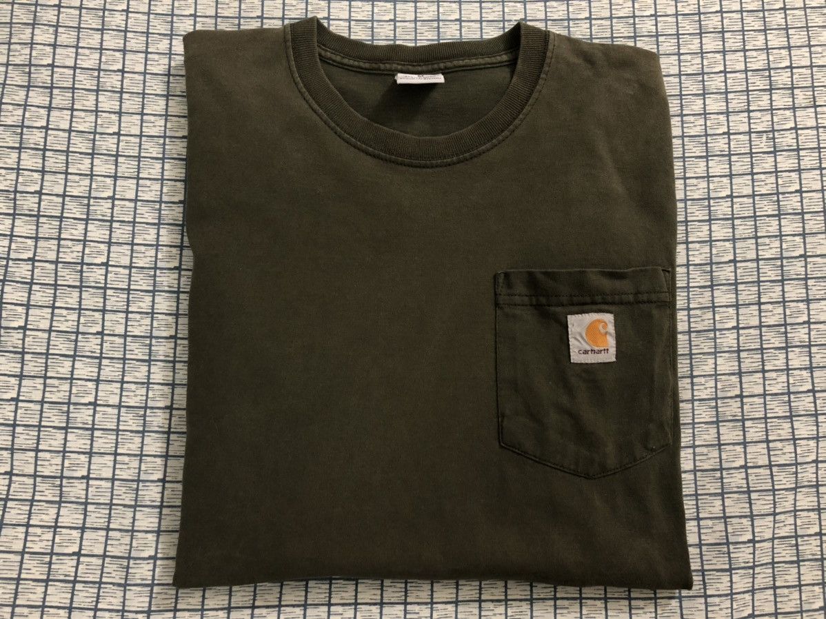 Carhartt Vintage Olive Green Carhartt Pocket Tee Size US M / EU 48-50 / 2 - 1 Thumbnail