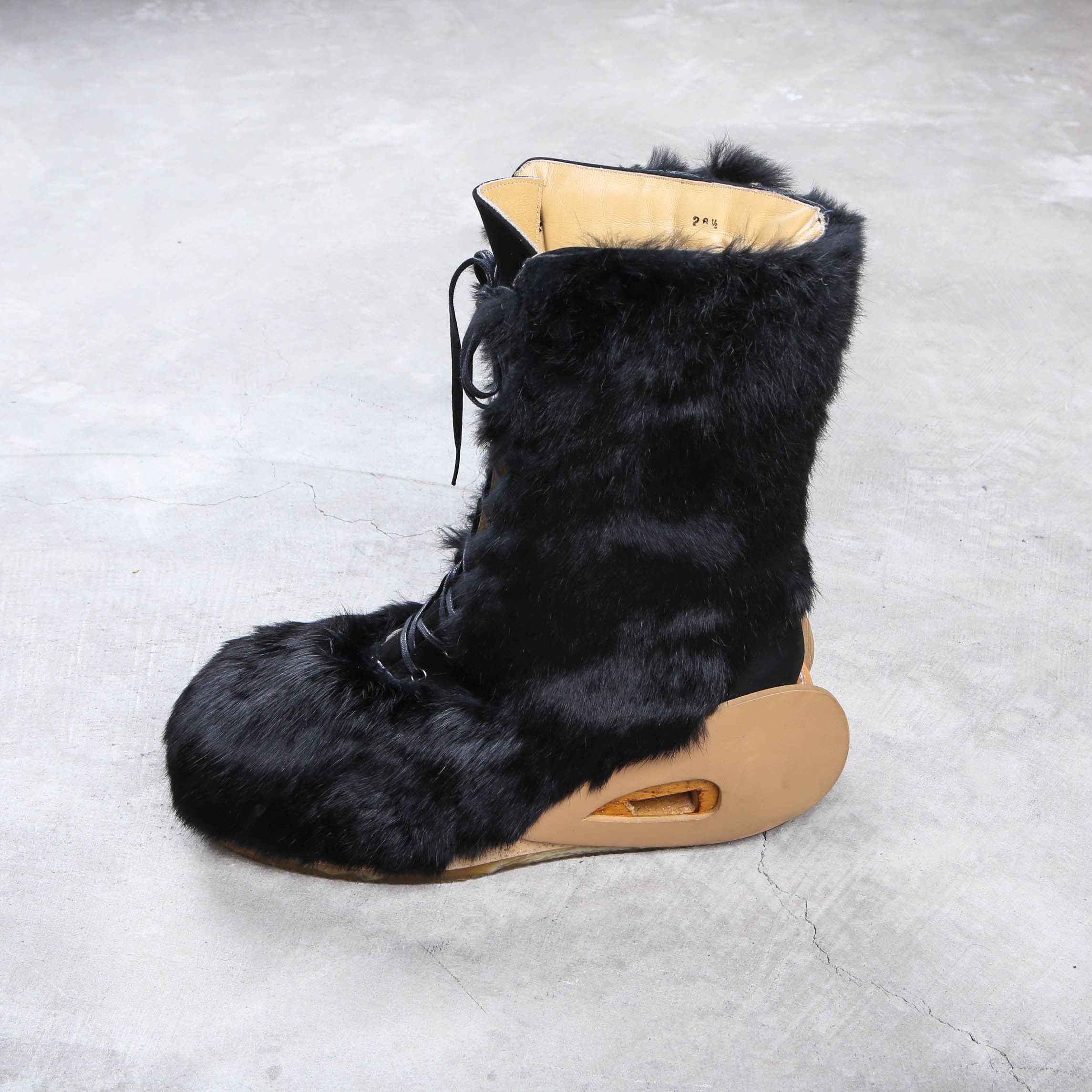 Faux Fur Boots Women Fuzzy Fluffy Furry Round Toe Winter