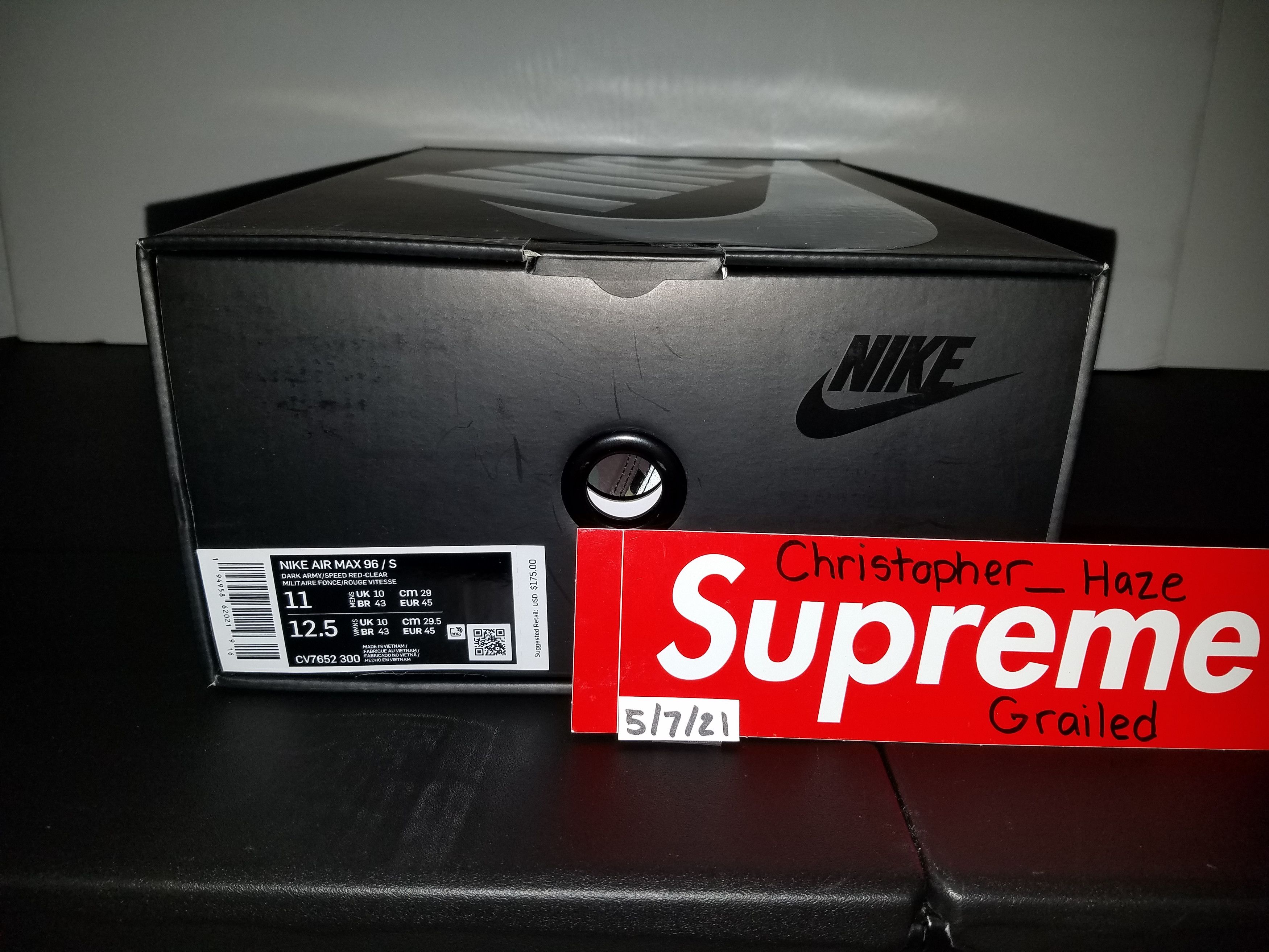 Supreme x Nike Air Max 96 Size 11 Camo SS21