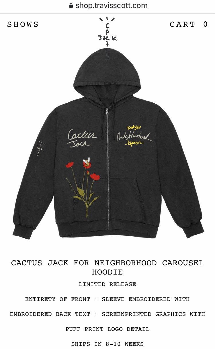 Travis Scott Cactus Jack x Neighborhood on sale