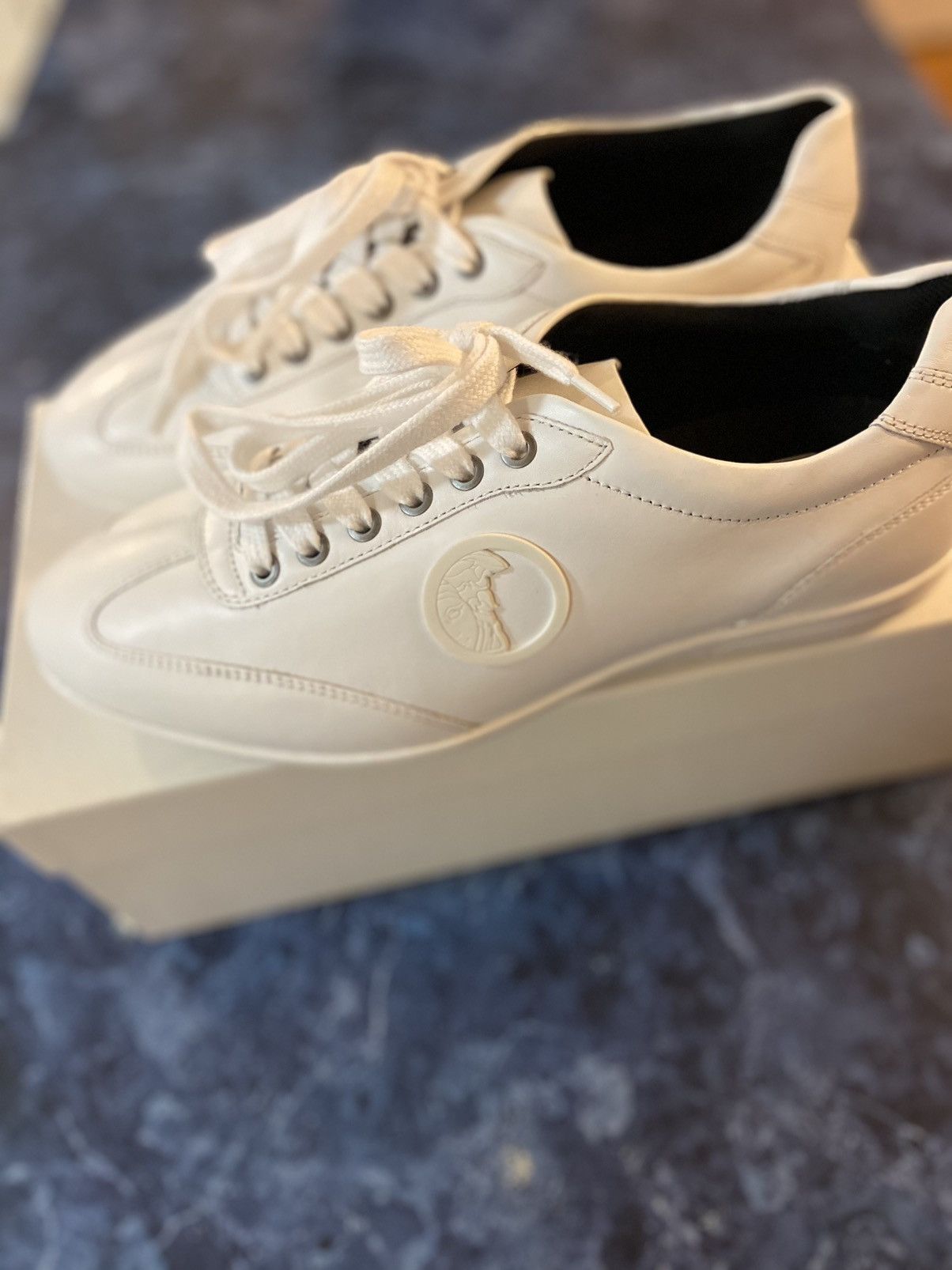 VERSACE COLLECTION SCARPE WHITE LEATHER SNEAKERS