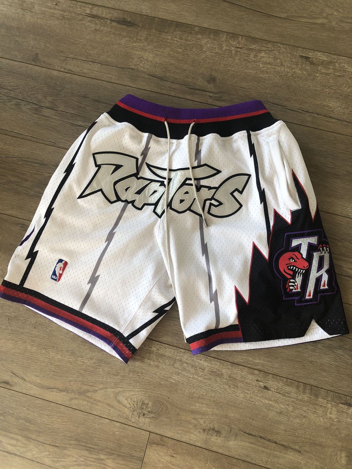 image of Just Don Raptors Nba Shorts Size Small Heat Bulls Lakers in White, Men's