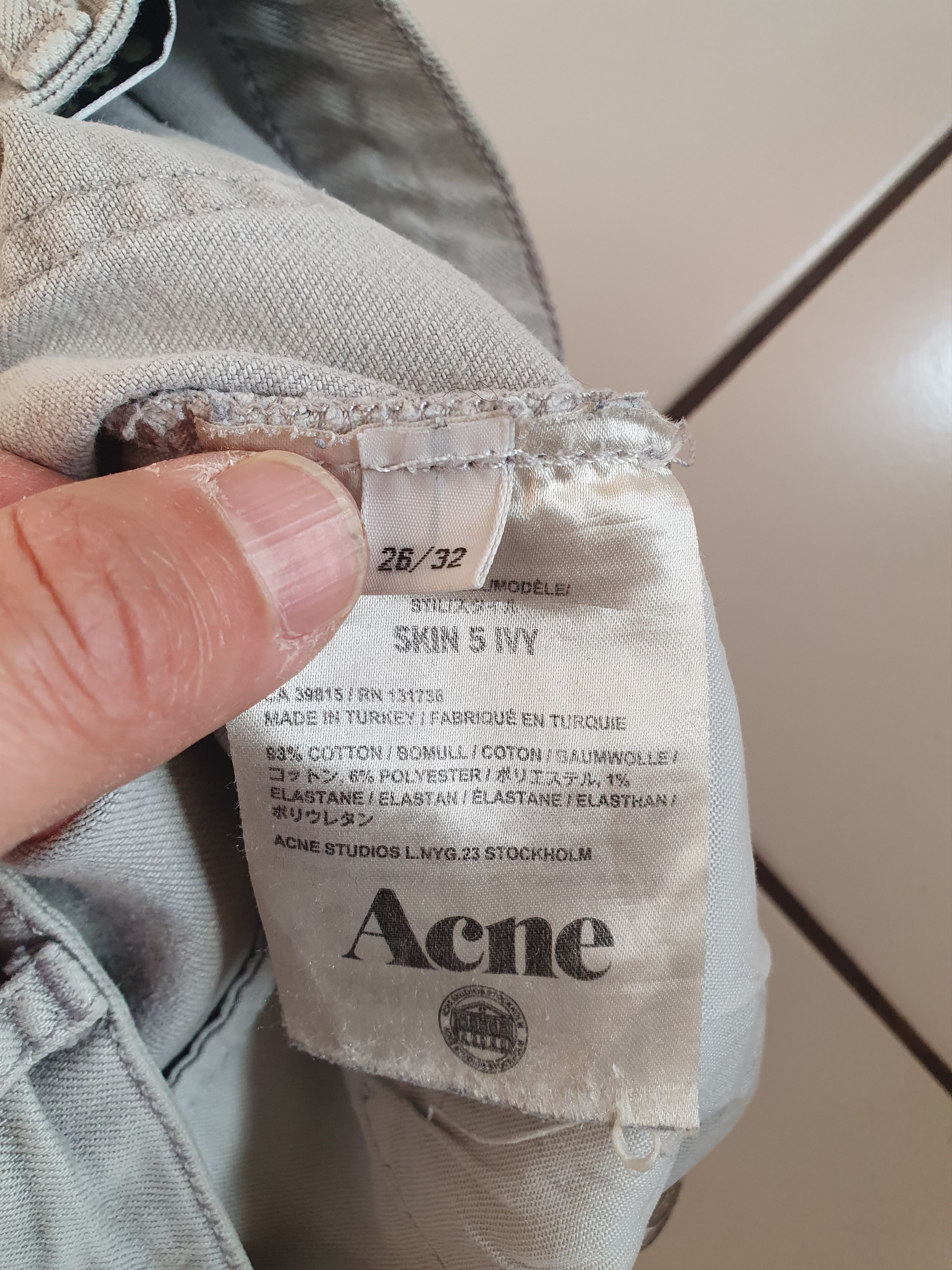 Acne Studios Acne Studios jeans Skin5 Ivy gray,size 26/32 Size 26" / US 2 / IT 38 - 7 Thumbnail