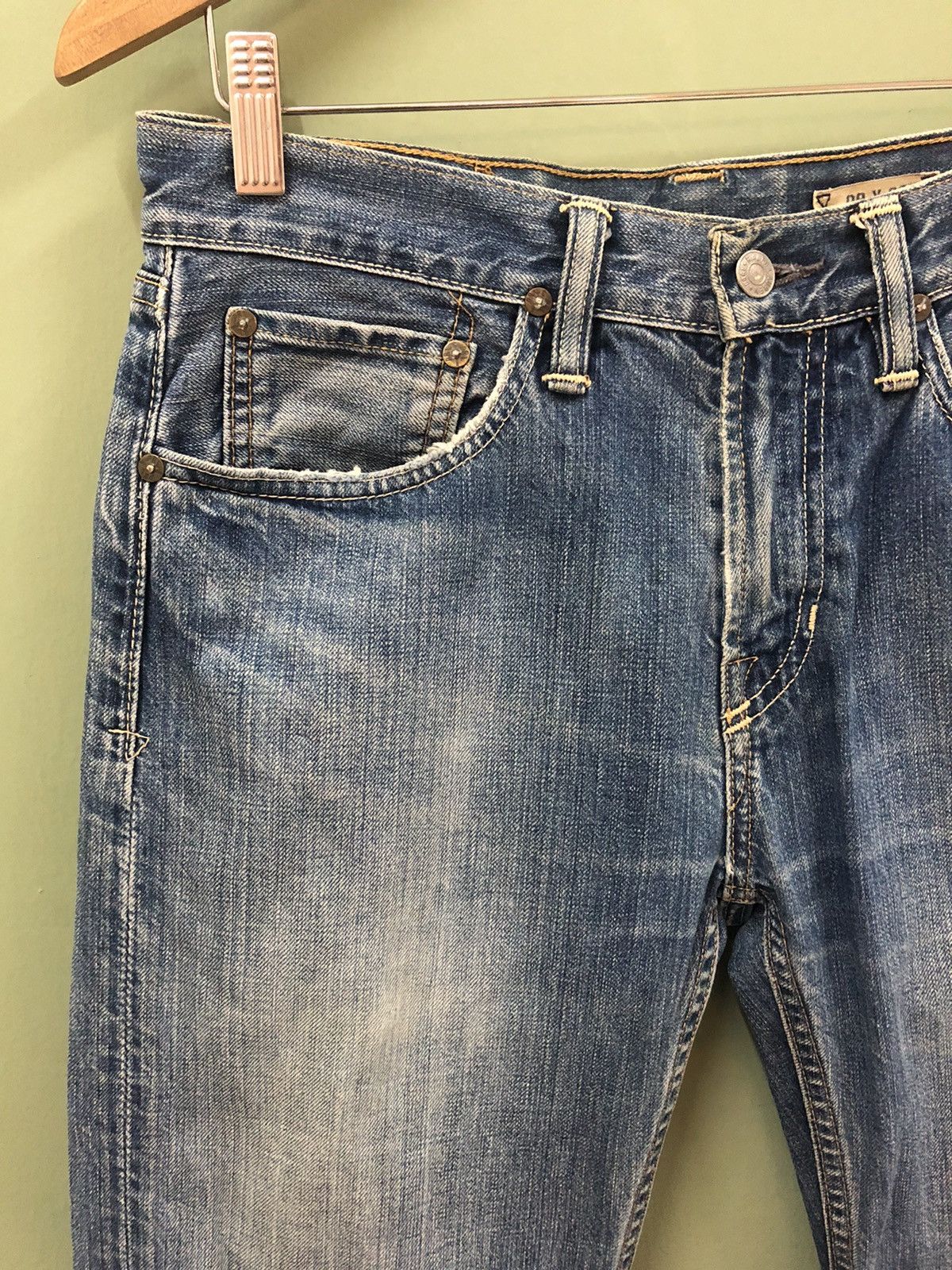 Designer POLO RL - RELAXED FIT MID WASH DISTRESSED JEANS Size US 28 / EU 44 - 4 Thumbnail