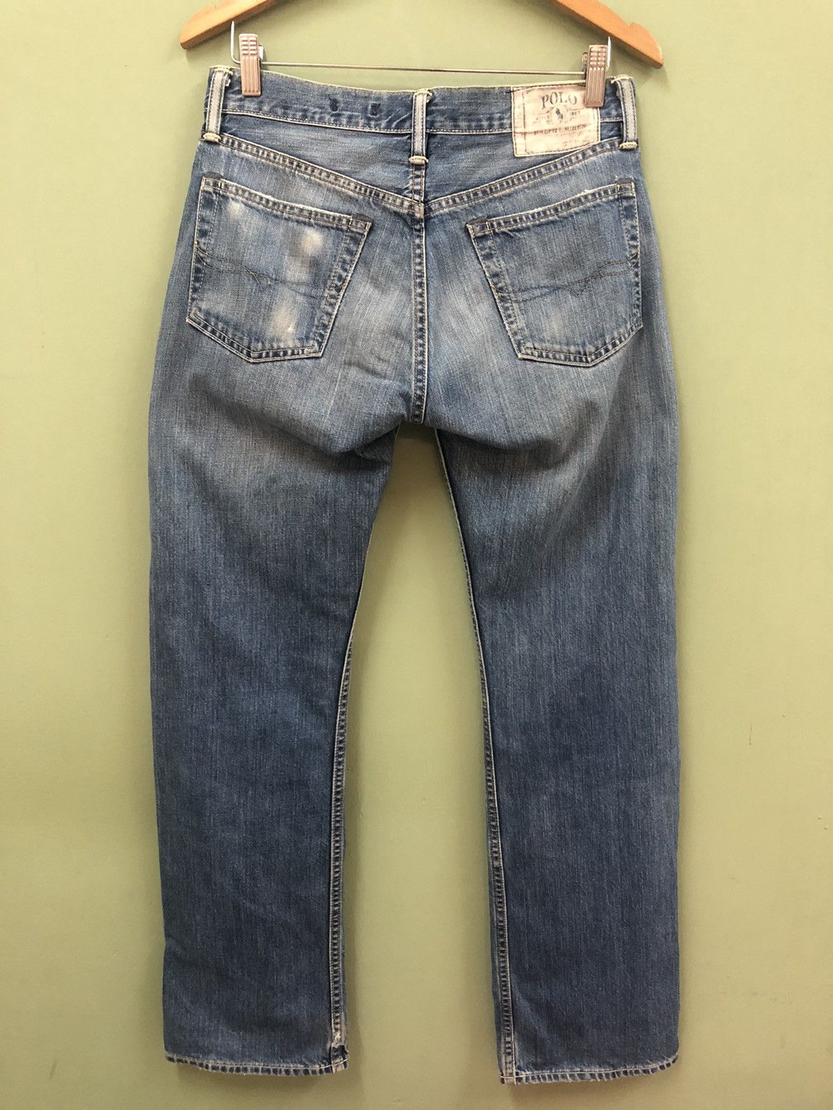 Designer POLO RL - RELAXED FIT MID WASH DISTRESSED JEANS Size US 28 / EU 44 - 6 Thumbnail