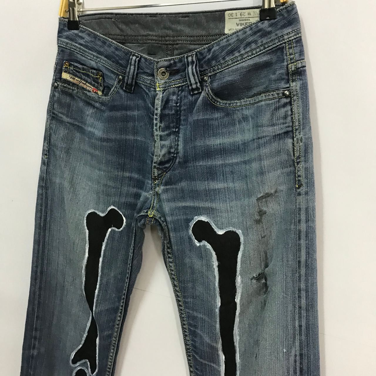 Diesel 🔥 Vintage Diesel Art Skeleton Denim Jeans Size US 32 / EU 48 - 3 Thumbnail