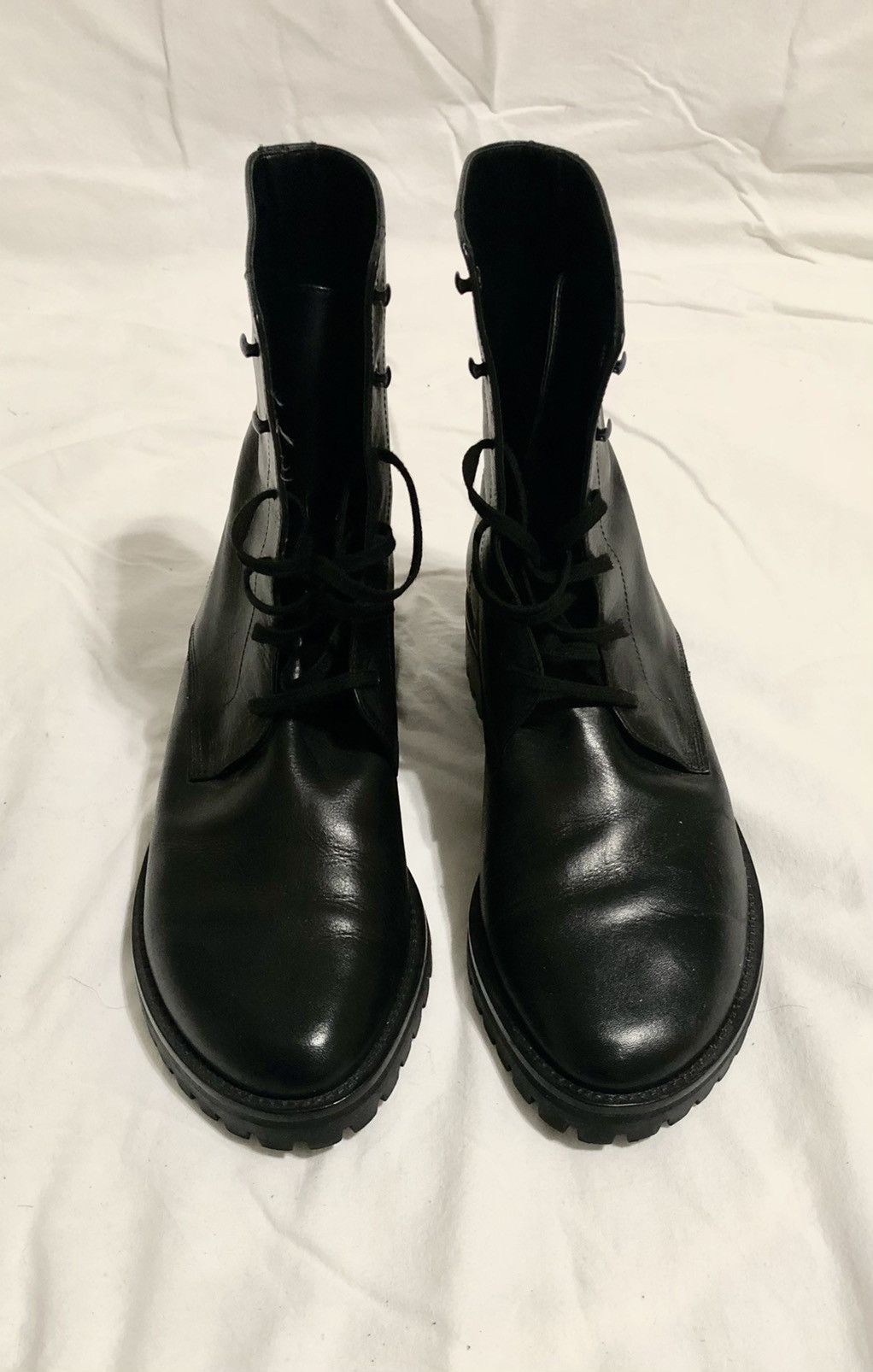 image of Ann Demeulemeester Combat Boots in Black, Men's (Size 10)