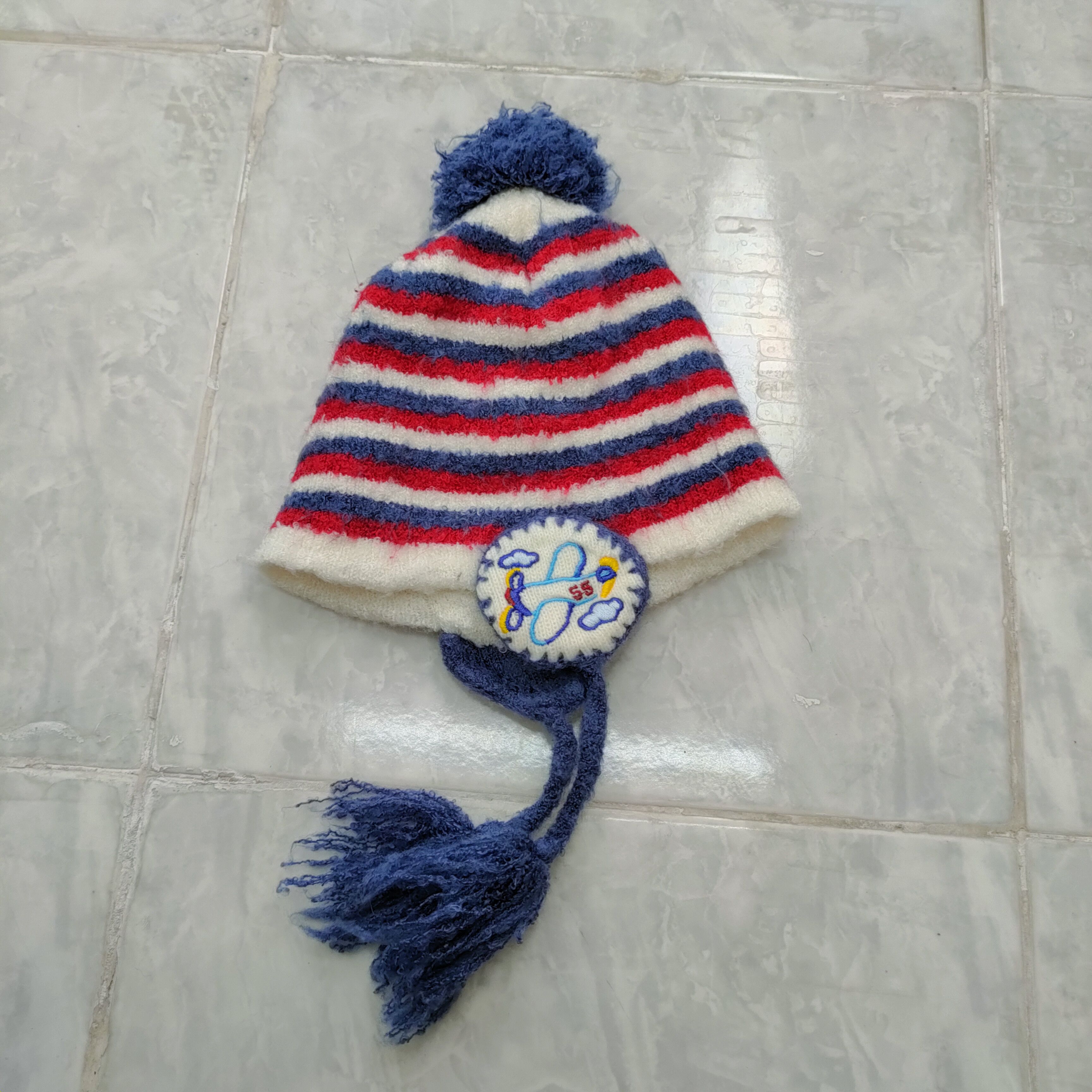OVER THE STRiPES 💥 BESTOFFER 💥 FOR KID'S STRIPE AEROPLANE LOGO BEANIE HAT Size ONE SIZE - 4 Thumbnail
