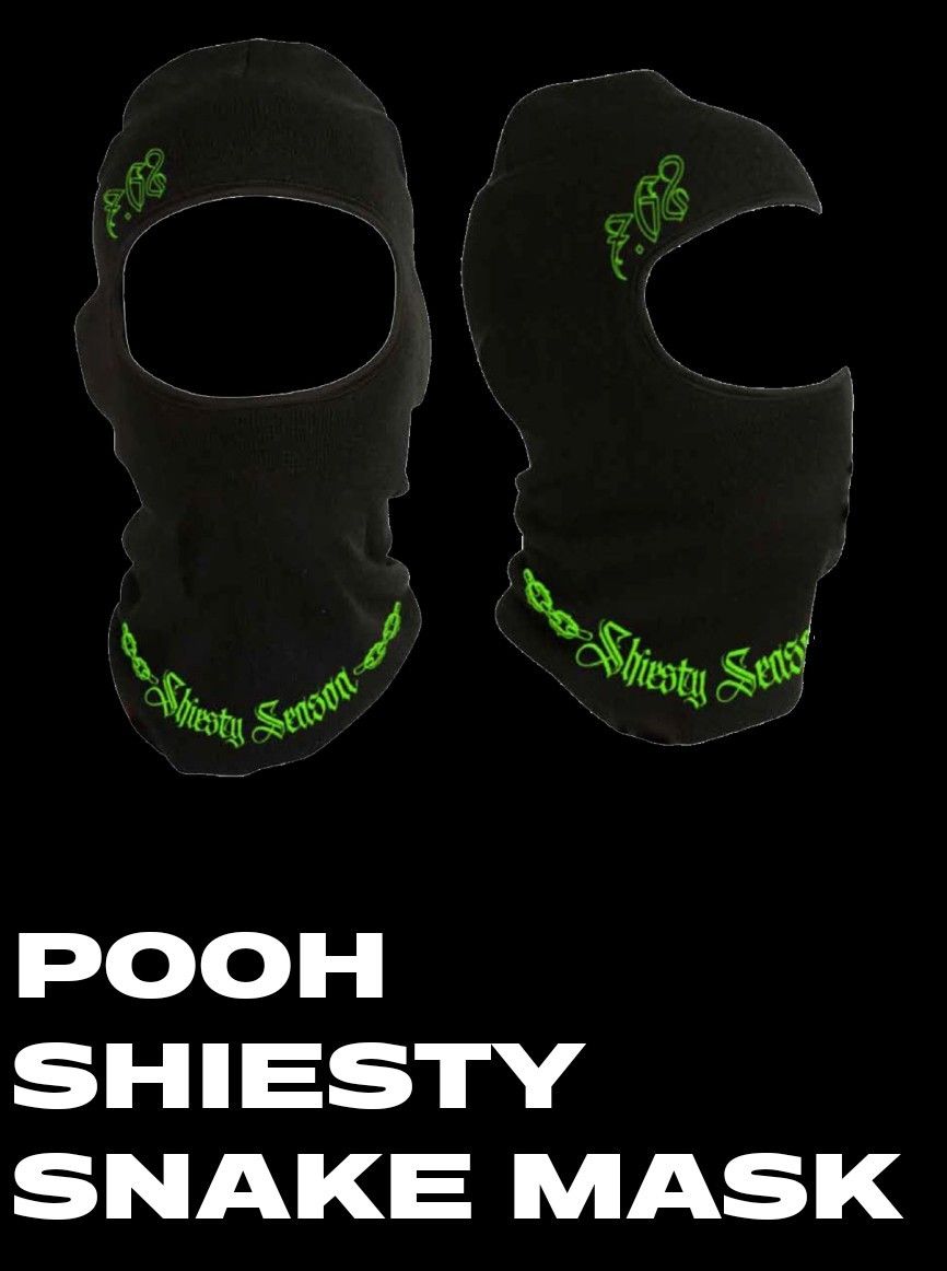 Pooh Shiesty, Other, Pooh Shiesty Snake Ski Mask Black