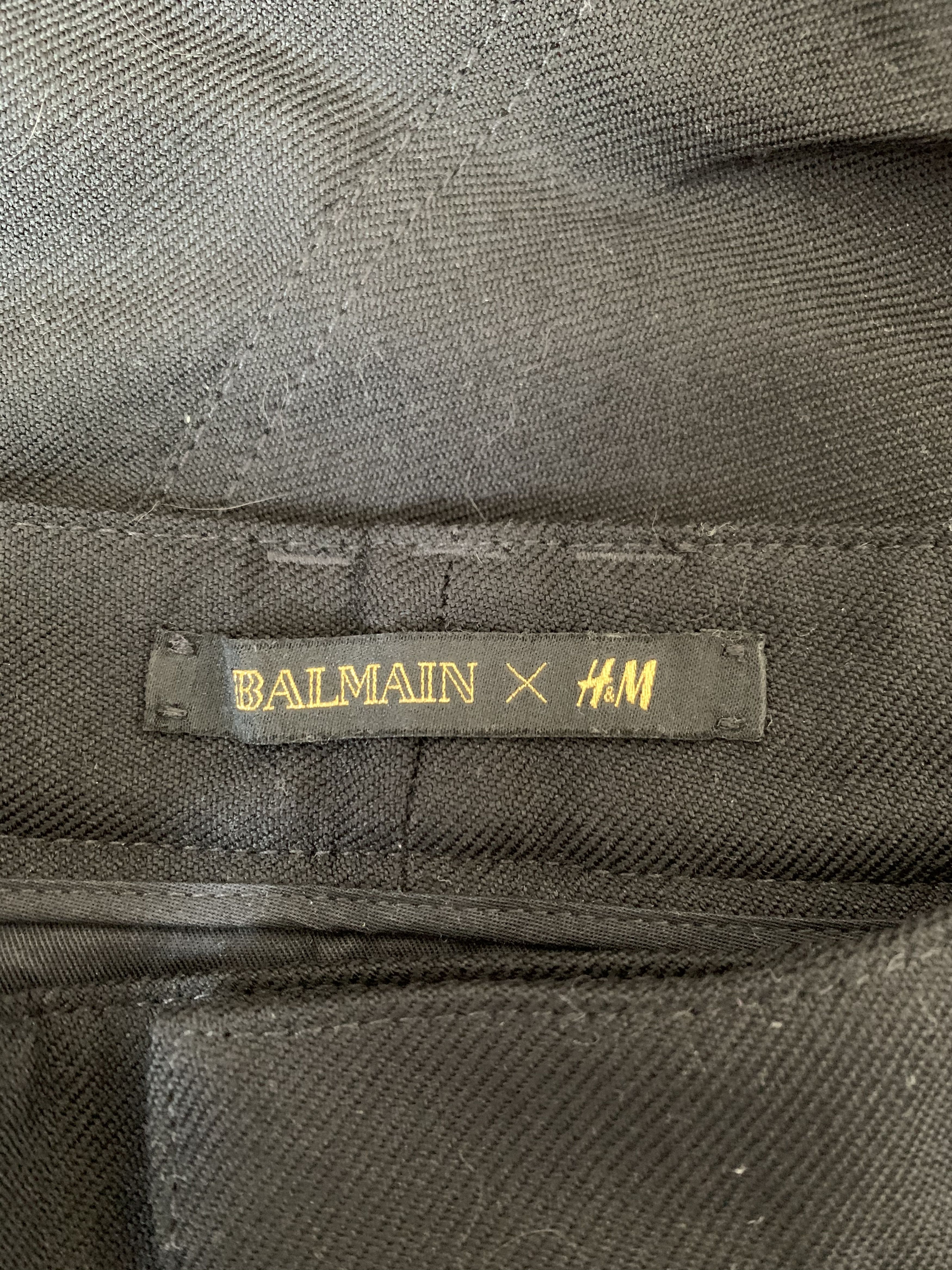 Balmain × H&M Wool Cargo Biker Pants Size US 33 - 3 Thumbnail
