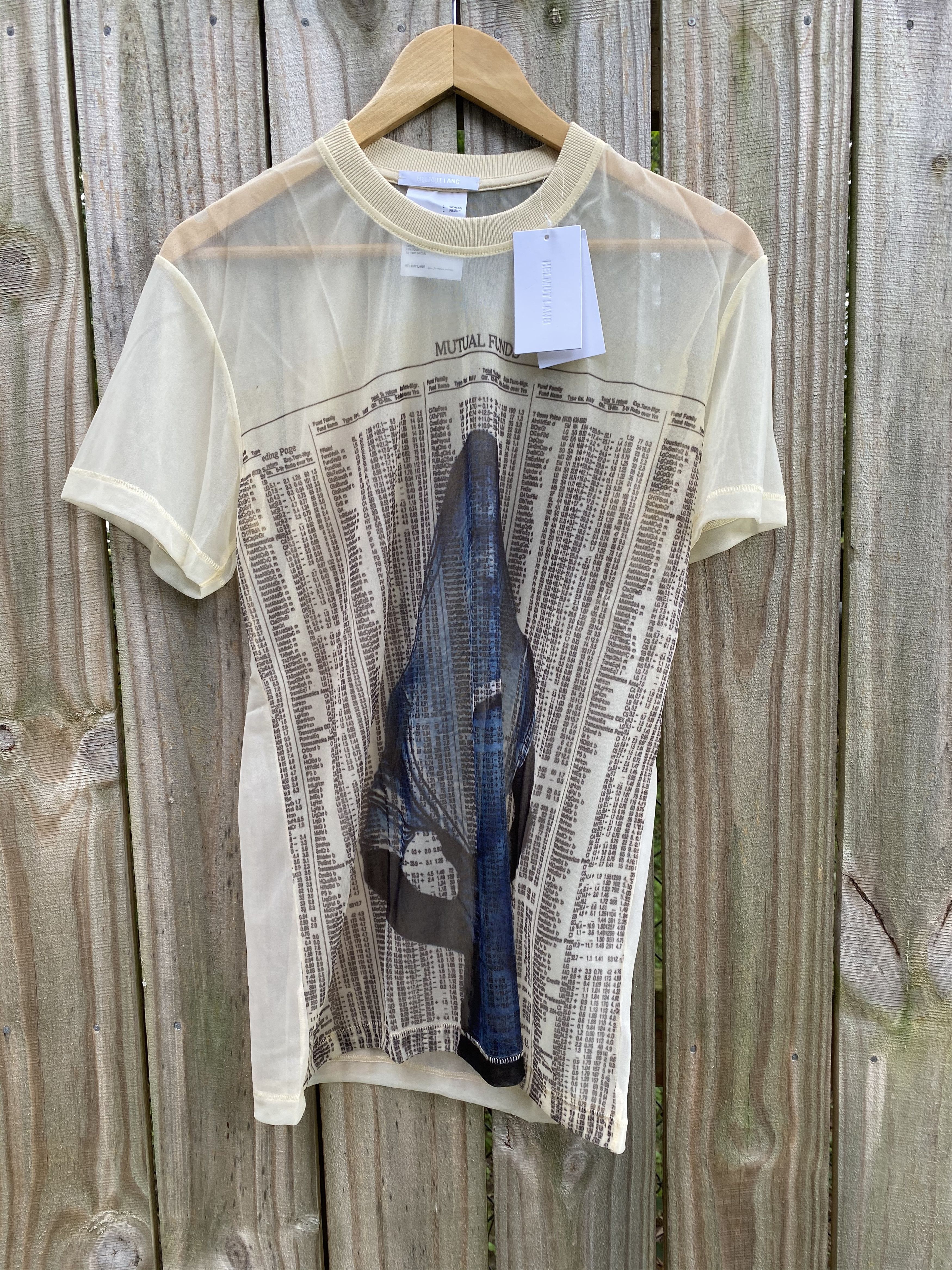 Helmut Lang Helmut Lang Mutual Funds Sheer Nylon Tee M | Grailed