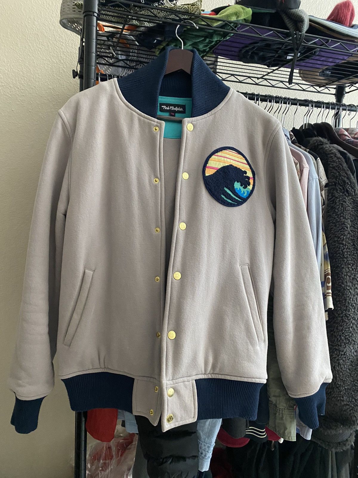 Pink dolphin 2024 varsity jacket