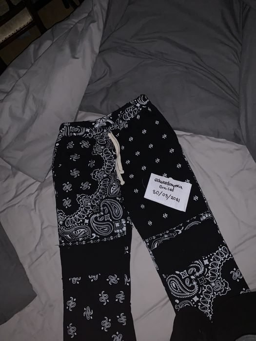 Jaded London Jaded London Black Marl Paisley Cut Sew Joggers