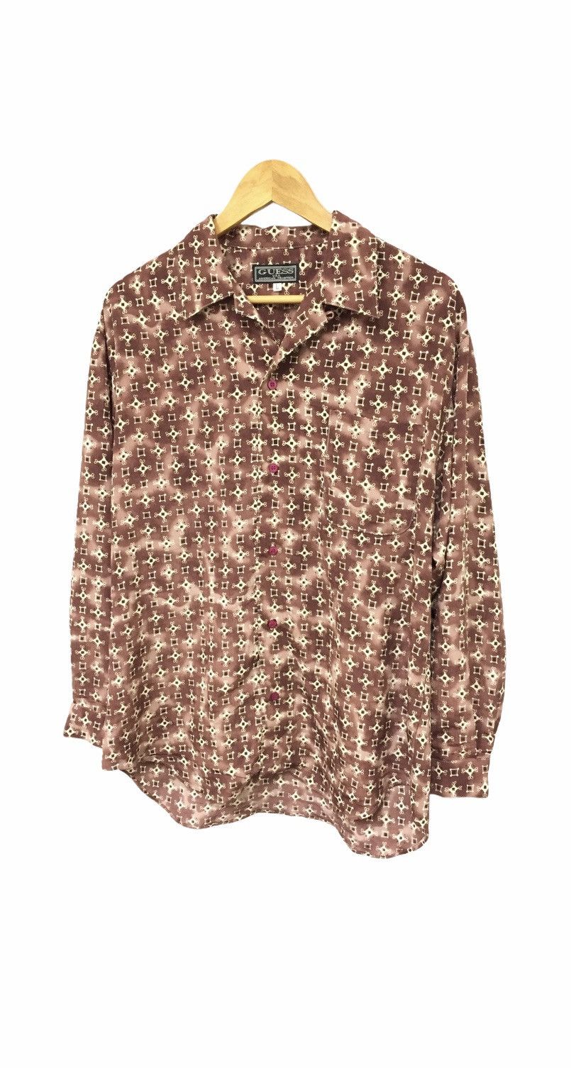 Guess × Vintage 90's Guess Button up native print 100% polyester Size US L / EU 52-54 / 3 - 1 Thumbnail
