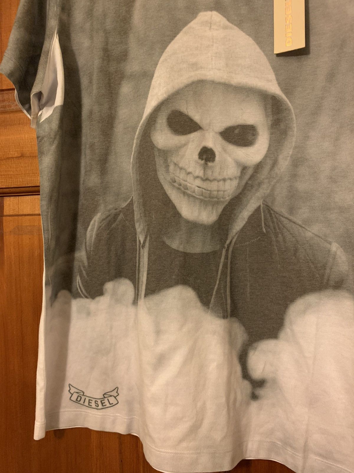 Designer *RARE* New Diesel Grim Reaper Photo Print Shirt - S Size US S / EU 44-46 / 1 - 2 Thumbnail