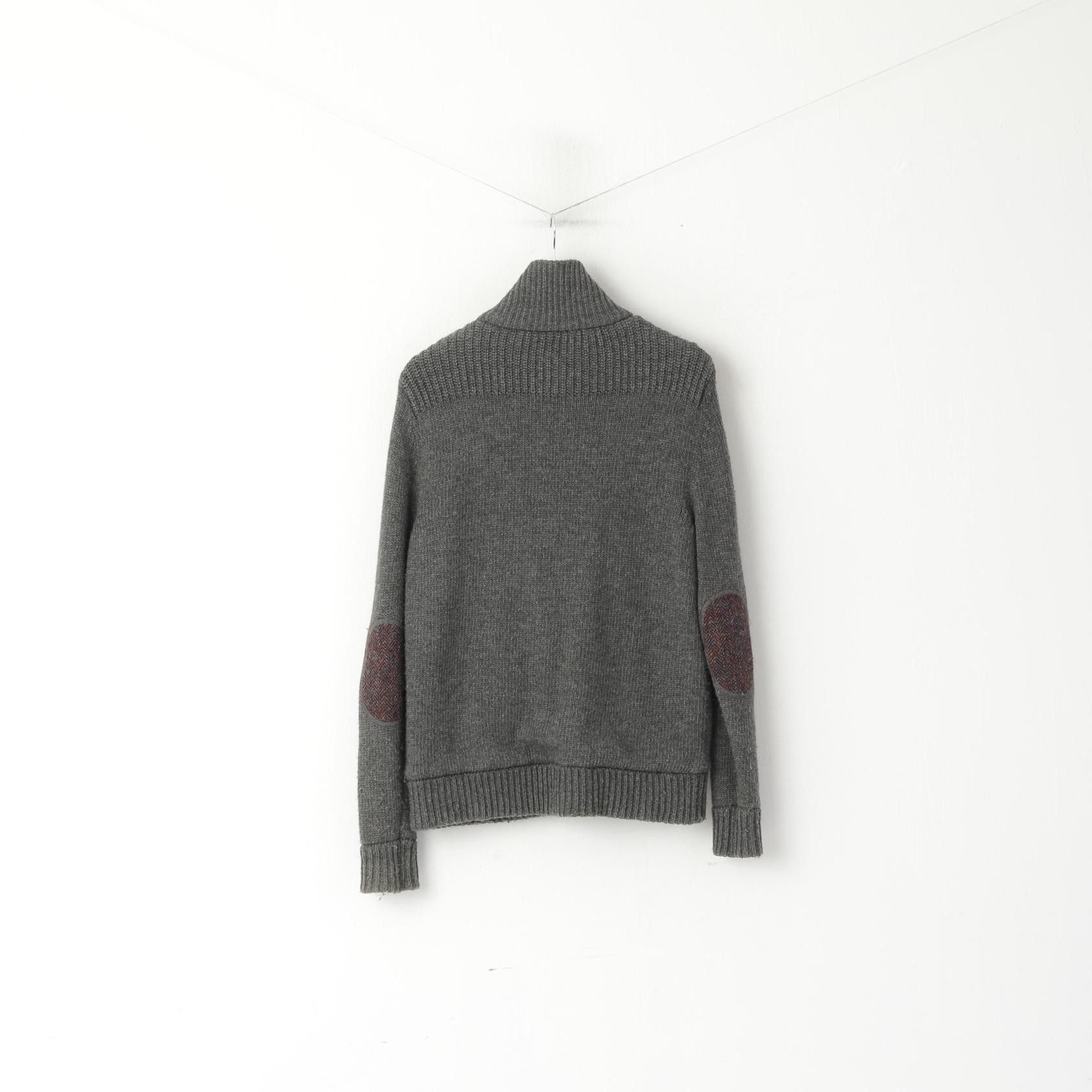 Harris Tweed Harris Tweed by William Hunt Men L (M) Cardigan Grey 3707 Size US L / EU 52-54 / 3 - 8 Thumbnail