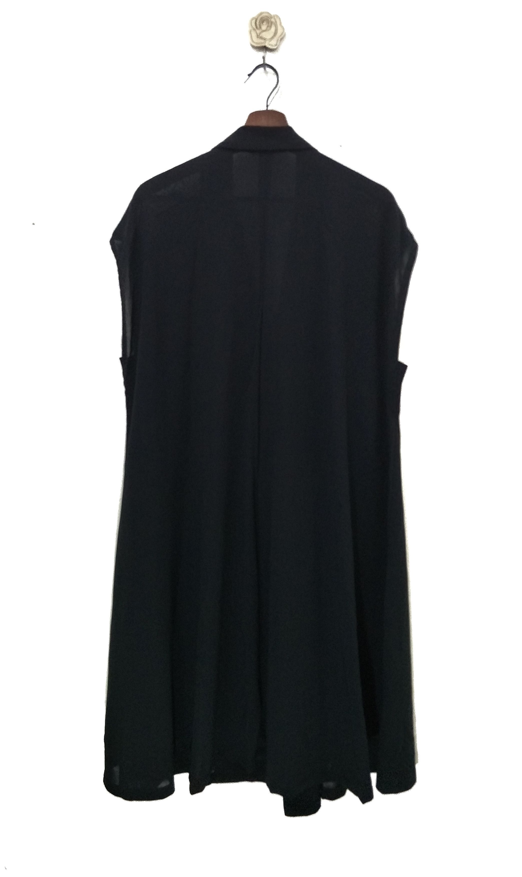 Yohji Yamamoto Masterclass Oversized Sleeveless Longcoat Black AvantGarde Size US L / EU 52-54 / 3 - 2 Thumbnail