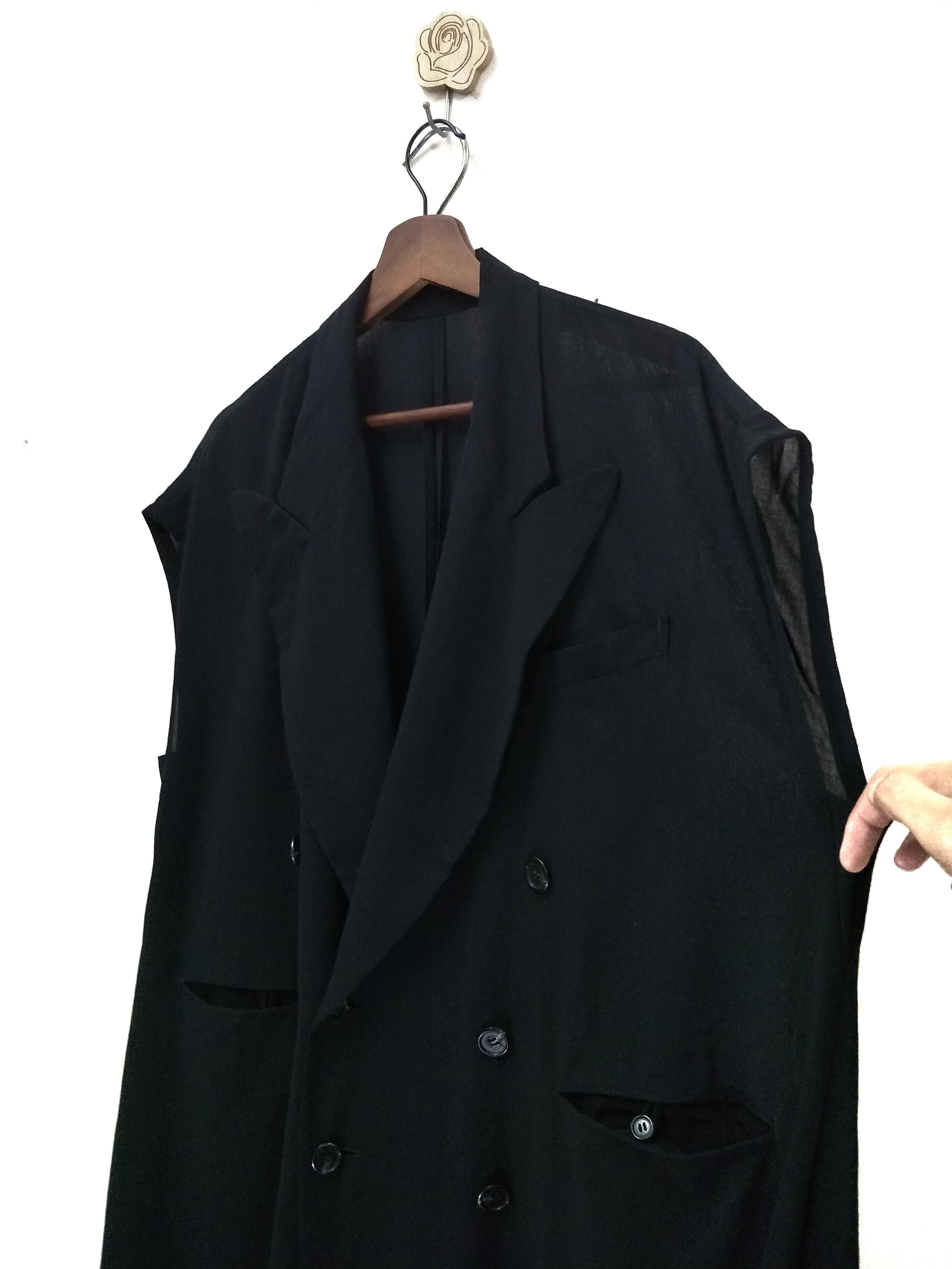 Yohji Yamamoto Masterclass Oversized Sleeveless Longcoat Black AvantGarde Size US L / EU 52-54 / 3 - 3 Thumbnail