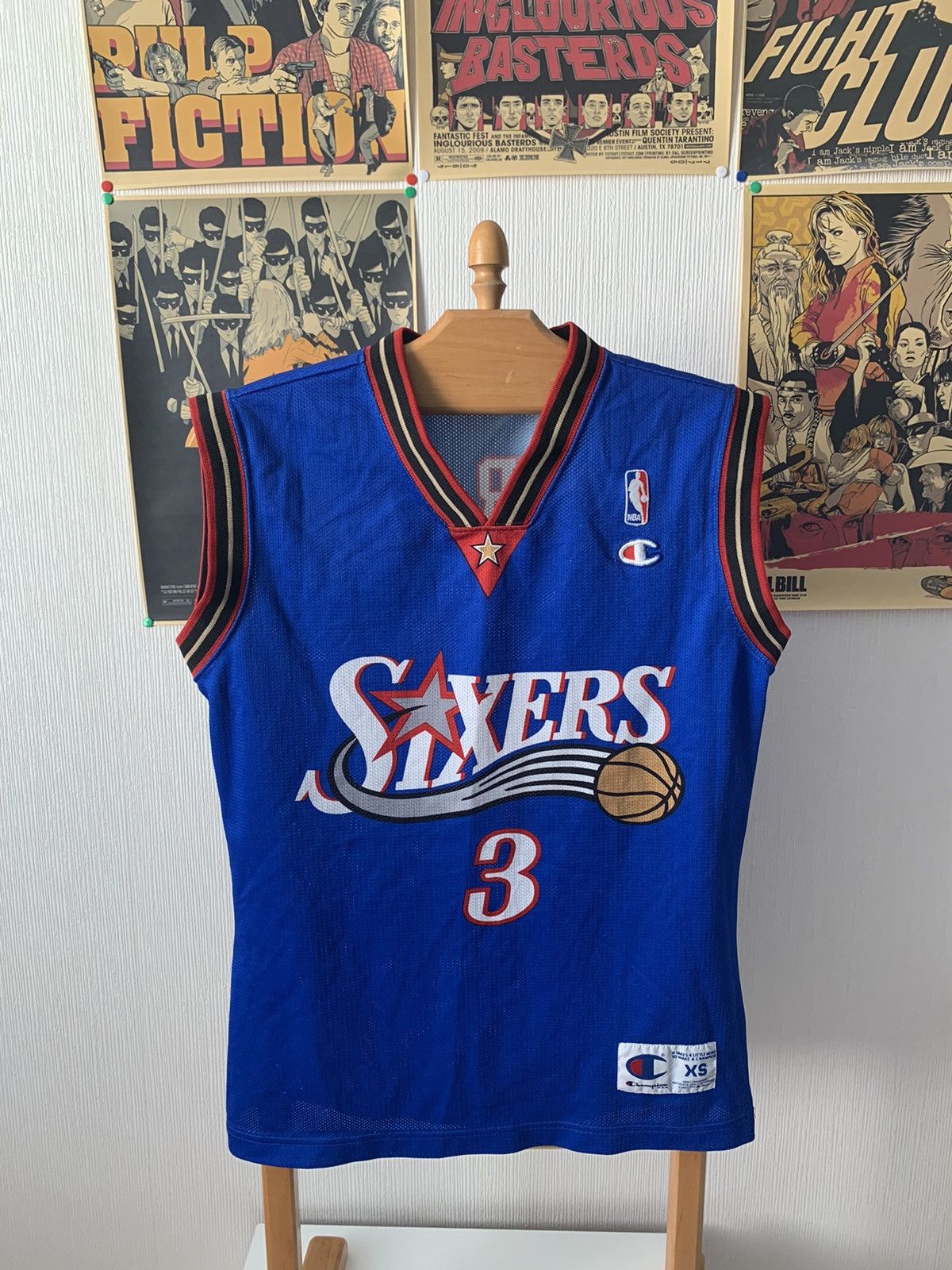 Vintage Philadelphia 76ers Sixers NBA Allen Iverson Champion Jersey ...