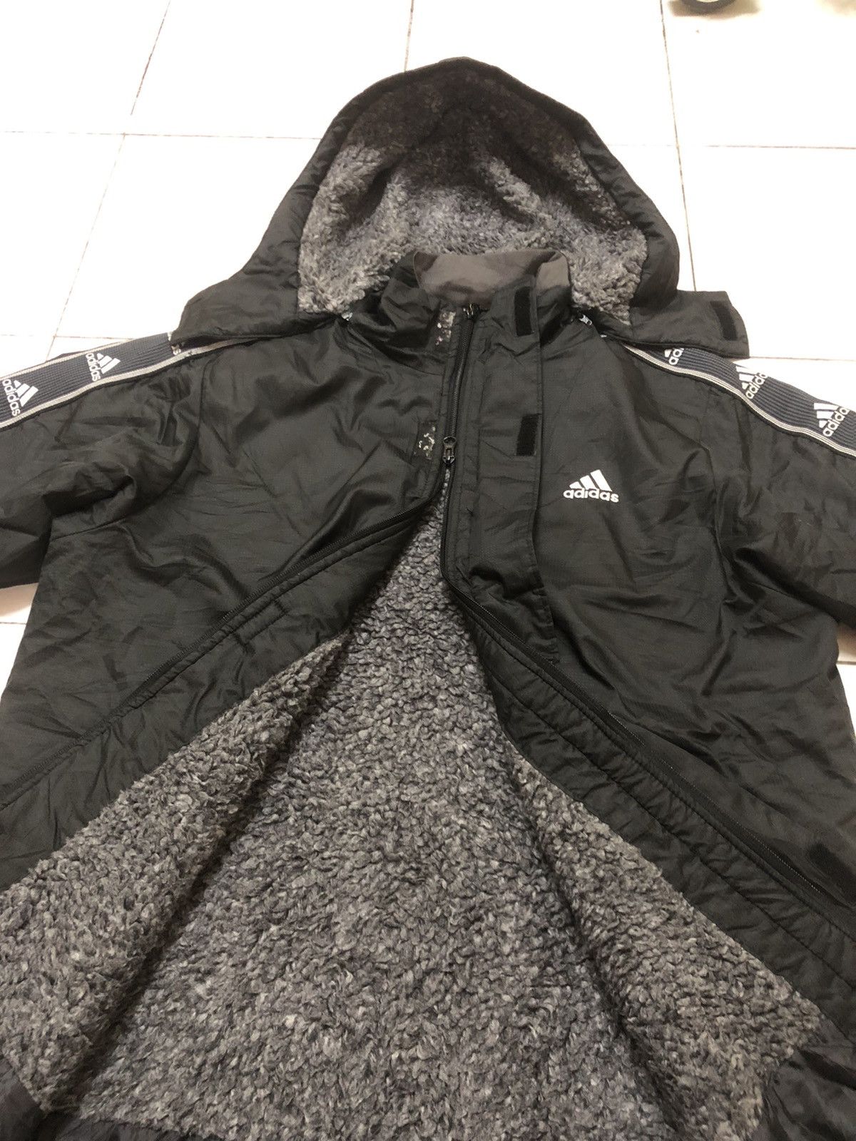 Vintage Adidas Overcoat 3stripe Rare