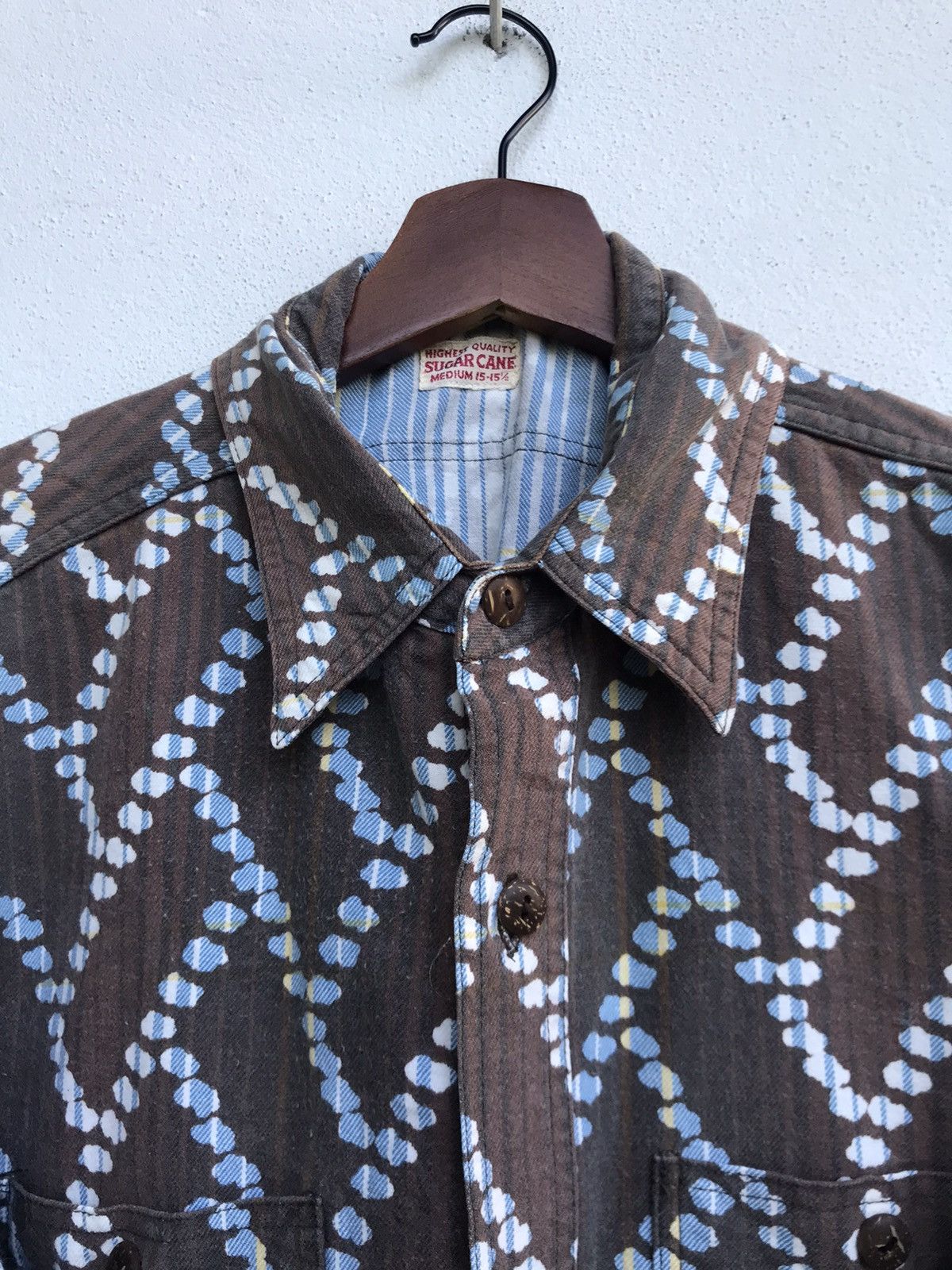 Sugar Cane × Toyo Enterprises Nice Design🔥Sugar Cane Shirt Button Down Long Sleeve Size US S / EU 44-46 / 1 - 5 Thumbnail
