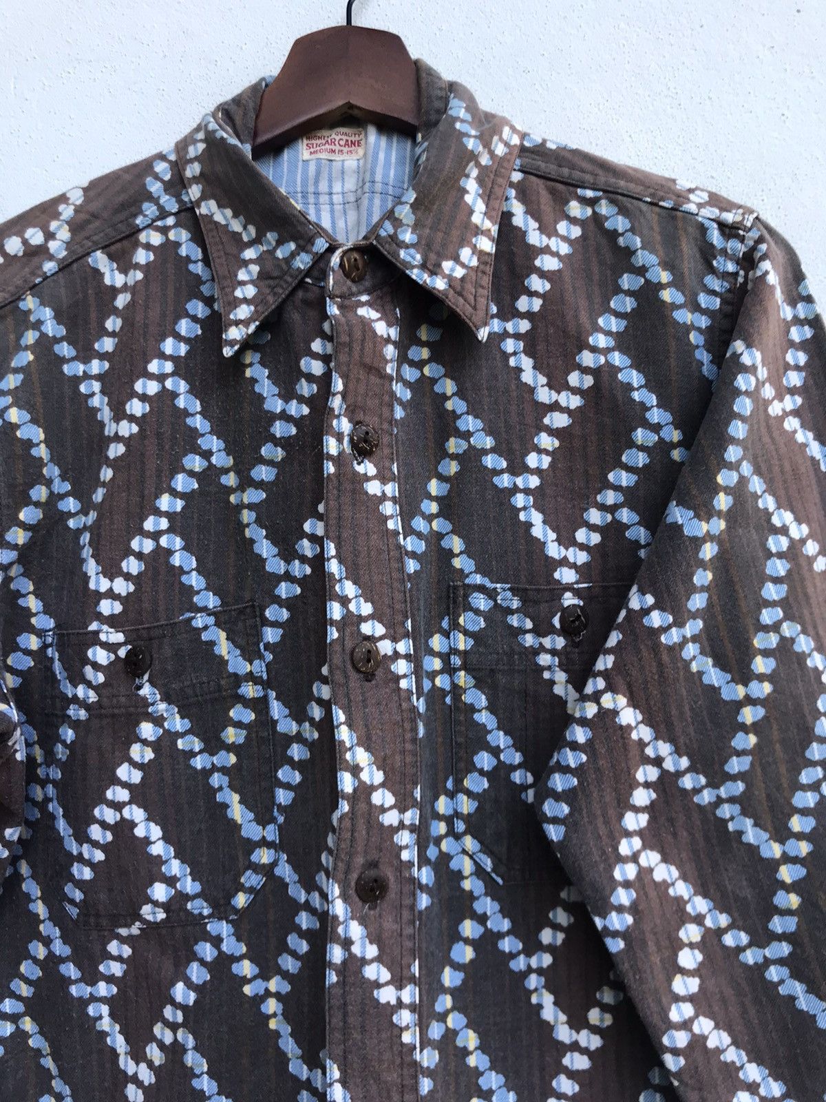 Sugar Cane × Toyo Enterprises Nice Design🔥Sugar Cane Shirt Button Down Long Sleeve Size US S / EU 44-46 / 1 - 15 Thumbnail