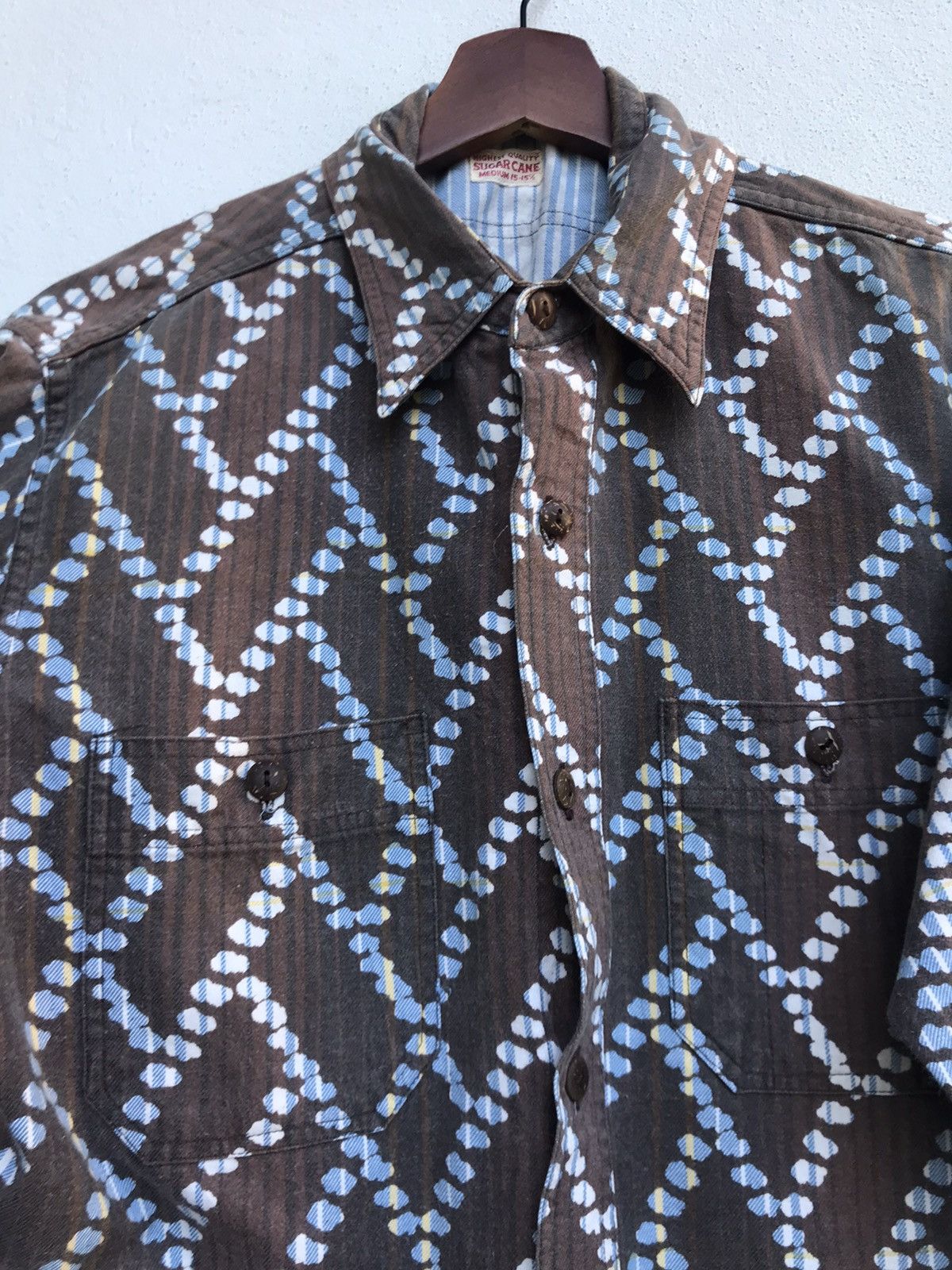 Sugar Cane × Toyo Enterprises Nice Design🔥Sugar Cane Shirt Button Down Long Sleeve Size US S / EU 44-46 / 1 - 2 Thumbnail
