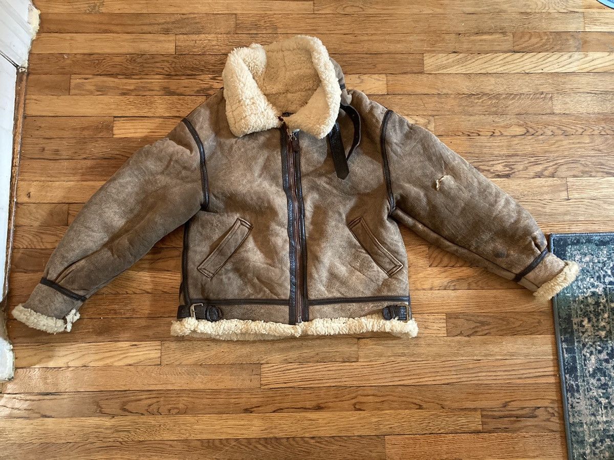 image of Vintage B3 Avirex Leather Bomberflight Jacket Unisex in Brown, Men's (Size XS)