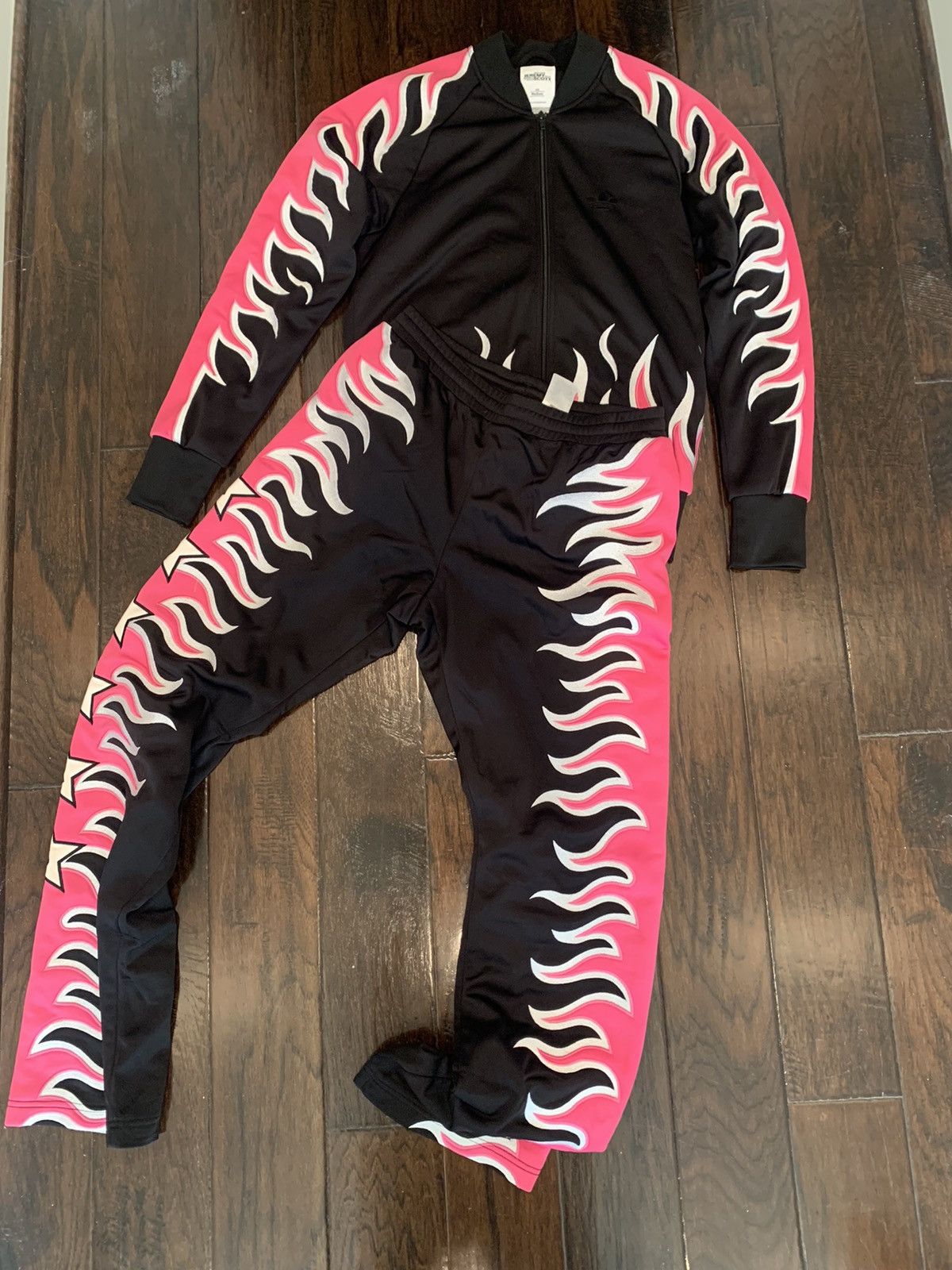 Adidas × Jeremy Scott Pink Flames Tracksuit | Grailed