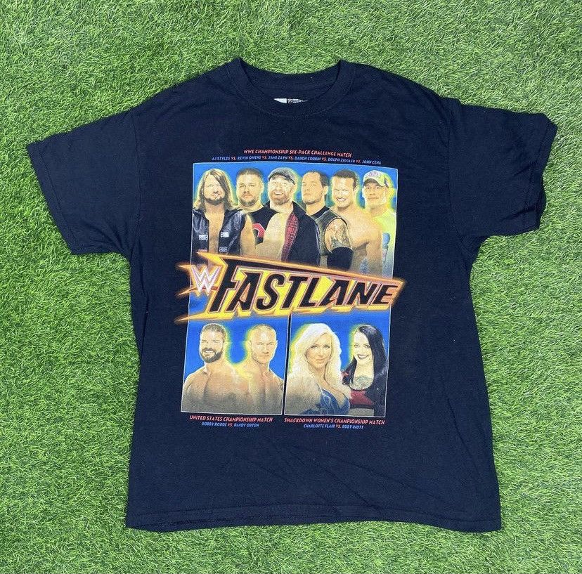 Vintage × WWE × WWF WWE CHAMPIONSHIP 6-PACK CHALLENGE MATCH FASTLANE GRAPHIC TEE Size US L / EU 52-54 / 3 - 1 Thumbnail